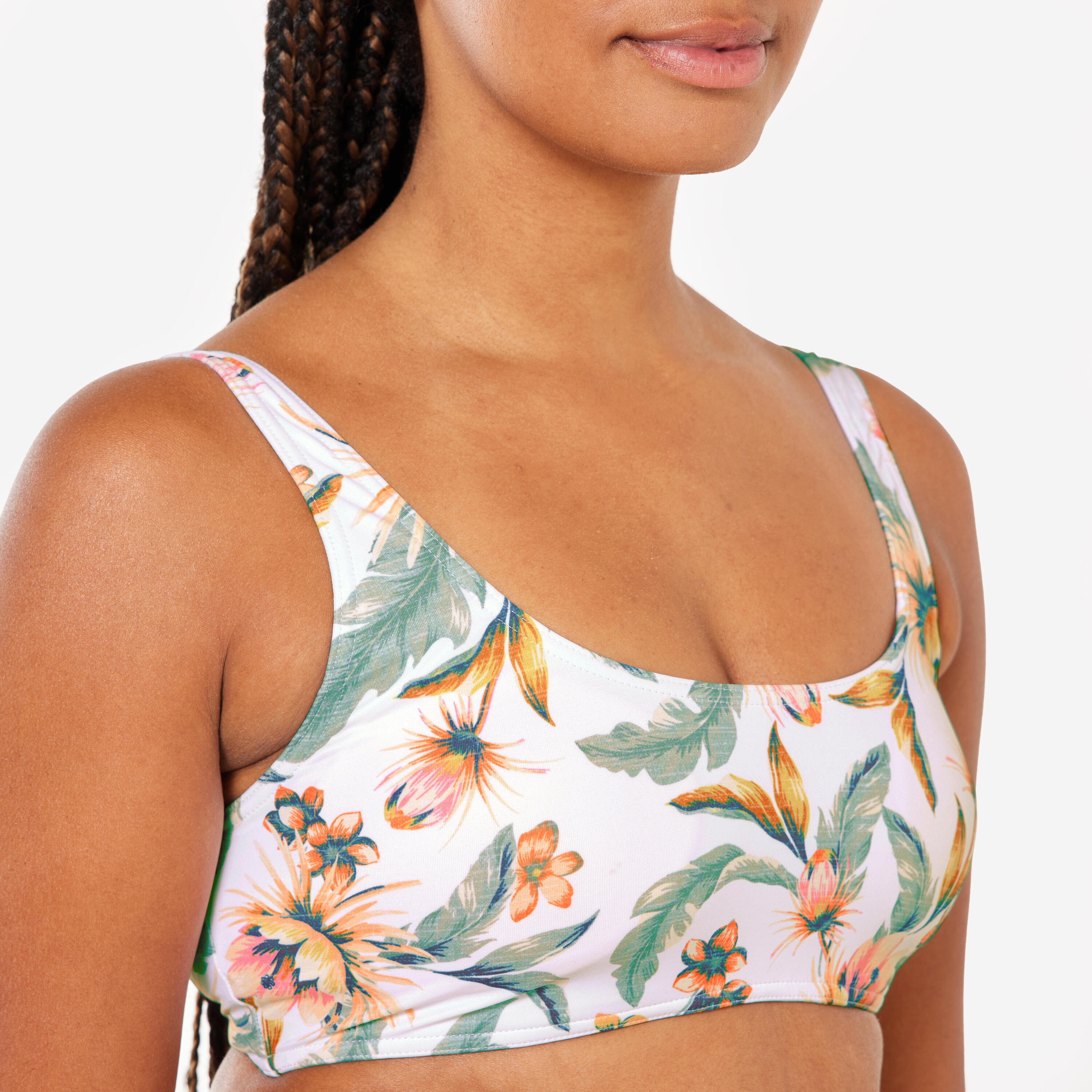Top bikini Mujer deportivo rellenos extraíbles Blanco 5/7