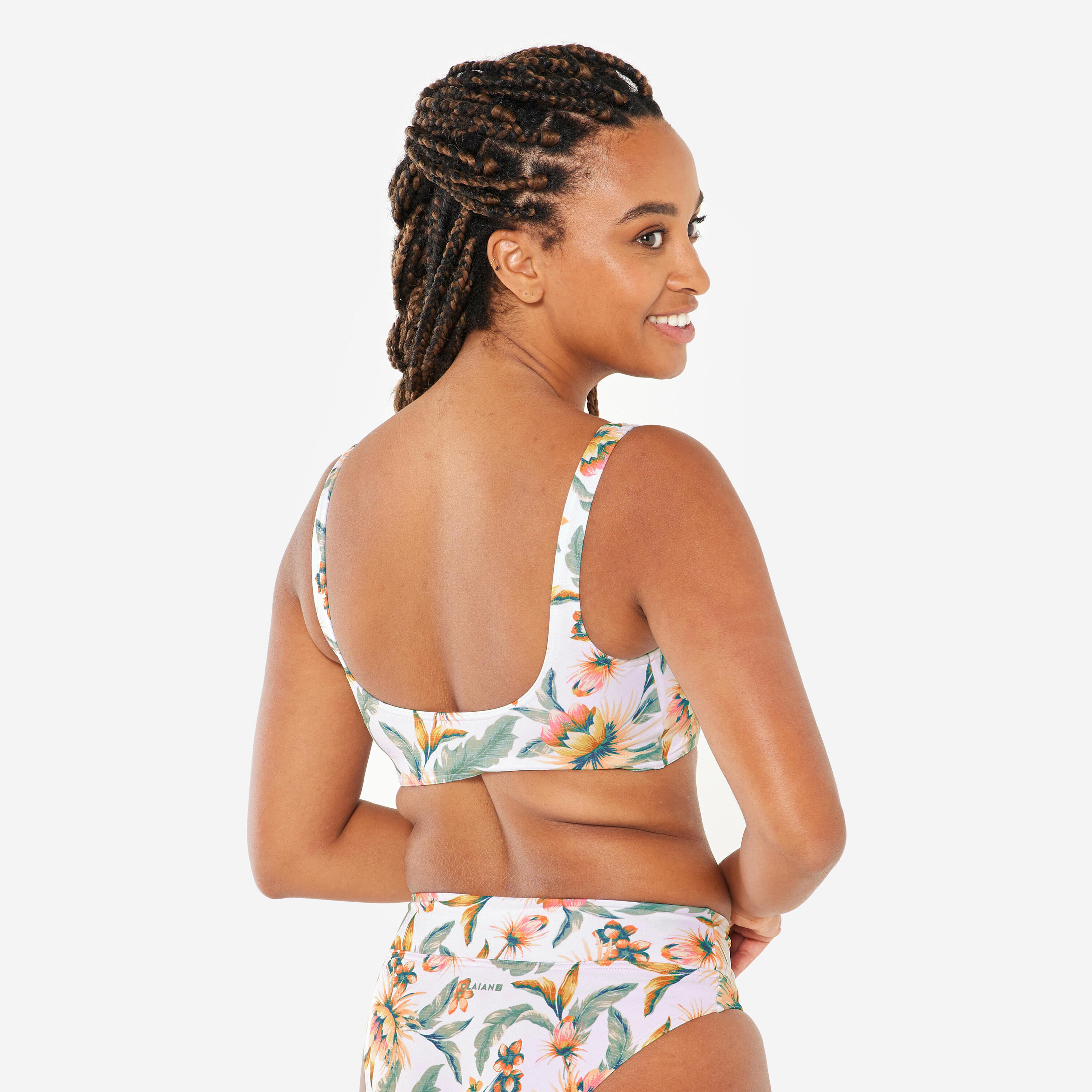 Top bikini Mujer deportivo rellenos extraíbles Blanco 4/7
