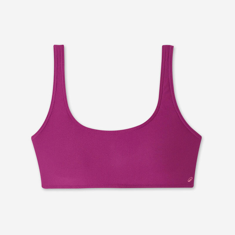 Haut de maillot brassière texturé surf Femme - Aurely violet