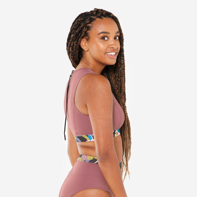 Haut de maillot de bain brassière Femme - Carla violet rose