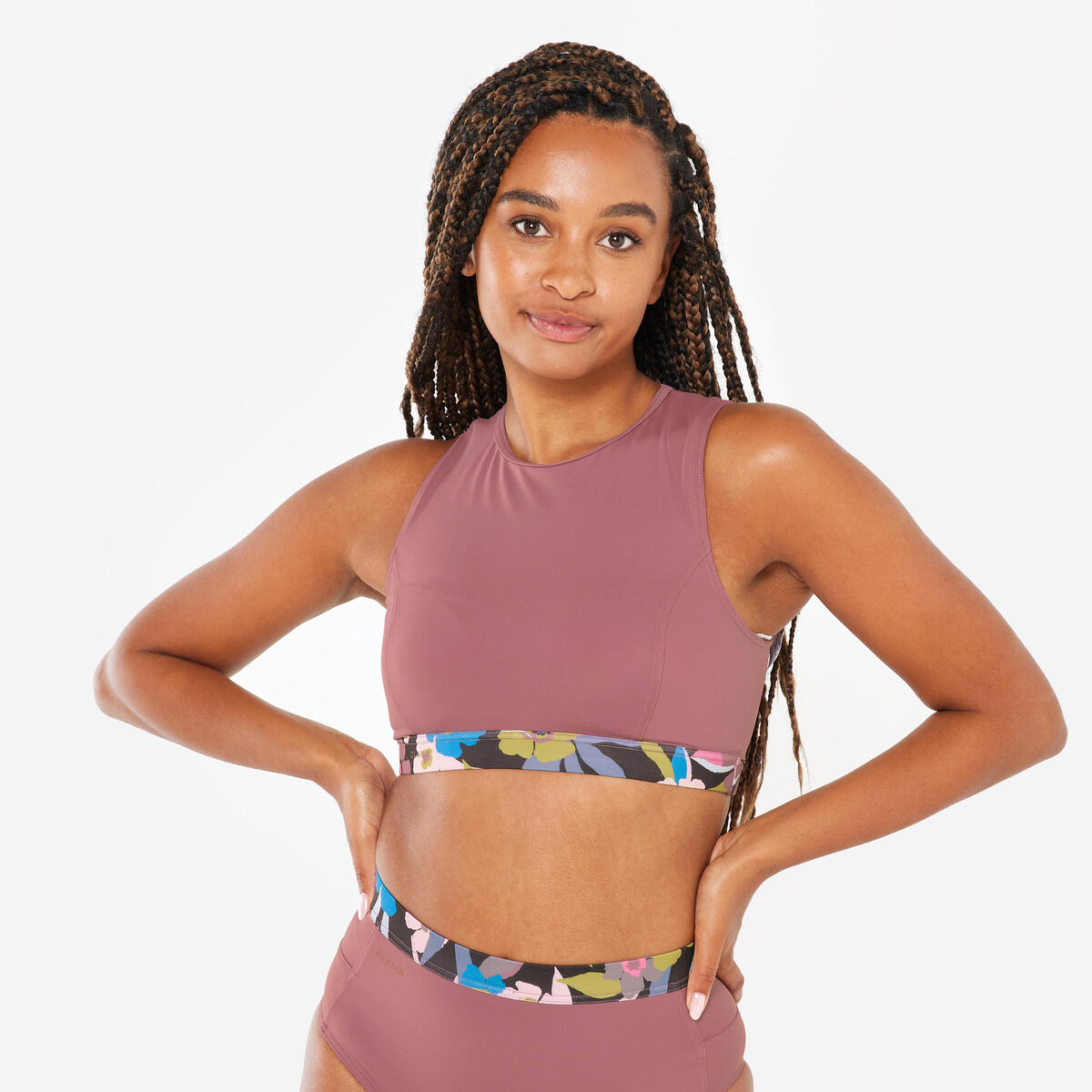 Haut de maillot de bain brassière Femme - Carla violet rose