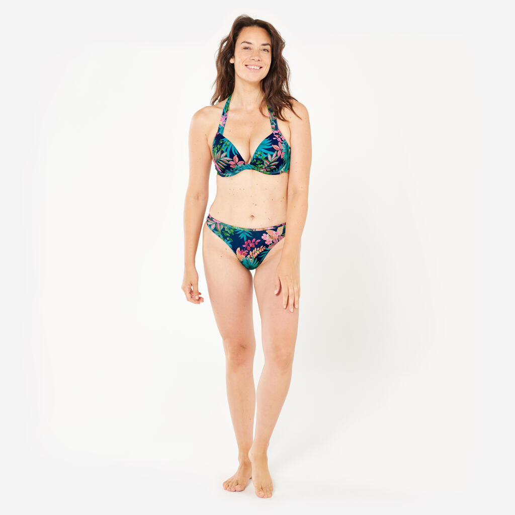 Haut de maillot push up surf Femme - Elena borabora bleu
