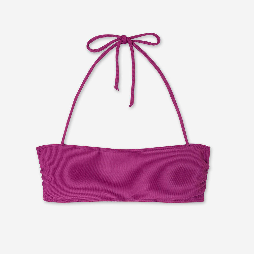 Bikini-Oberteil Bandeau Damen strukturiert Laura violett