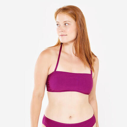 Bikini-Oberteil Bandeau Damen strukturiert Laura violett