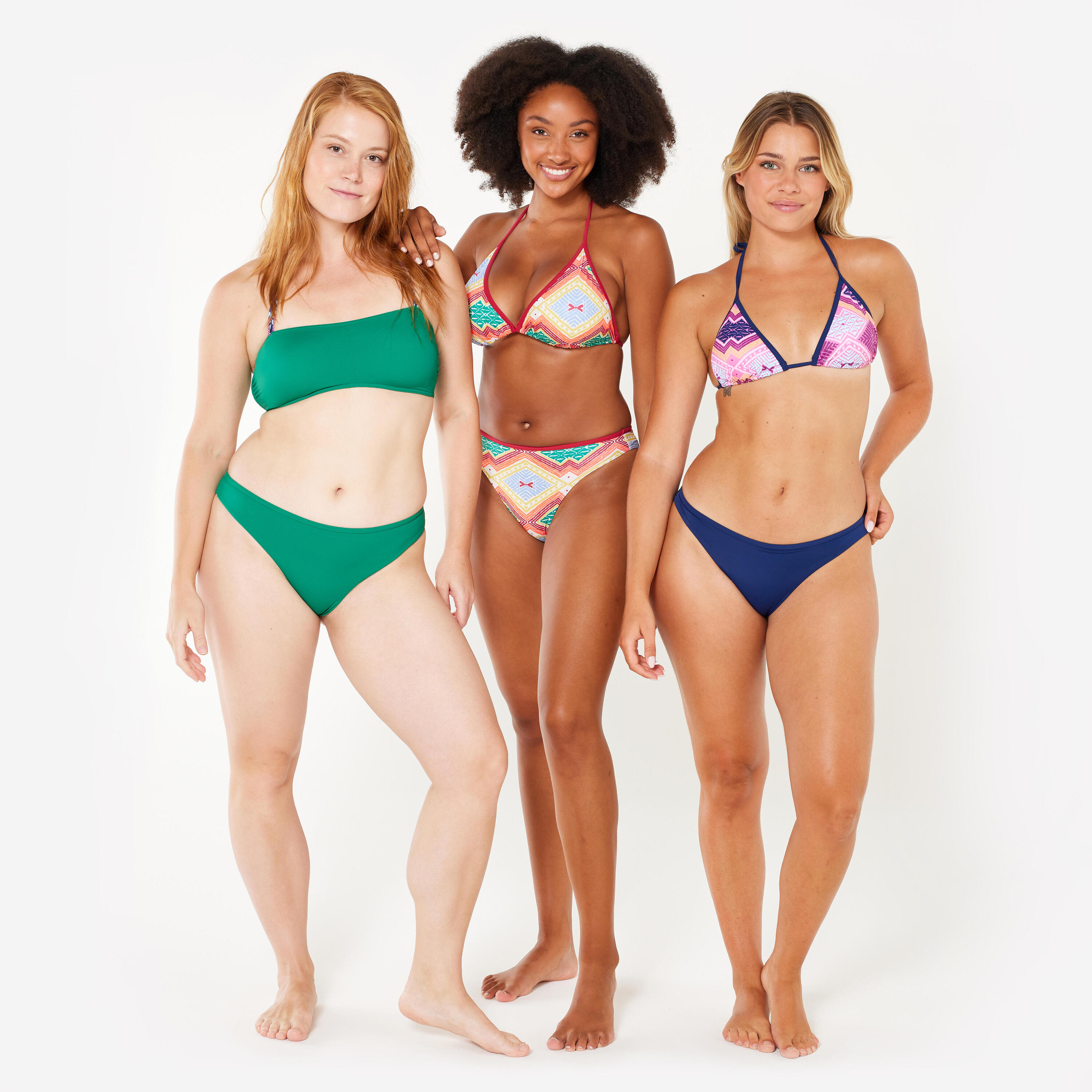 Top Bikini Mujer Rojo Sangría Triángulos Corredizos 2/7