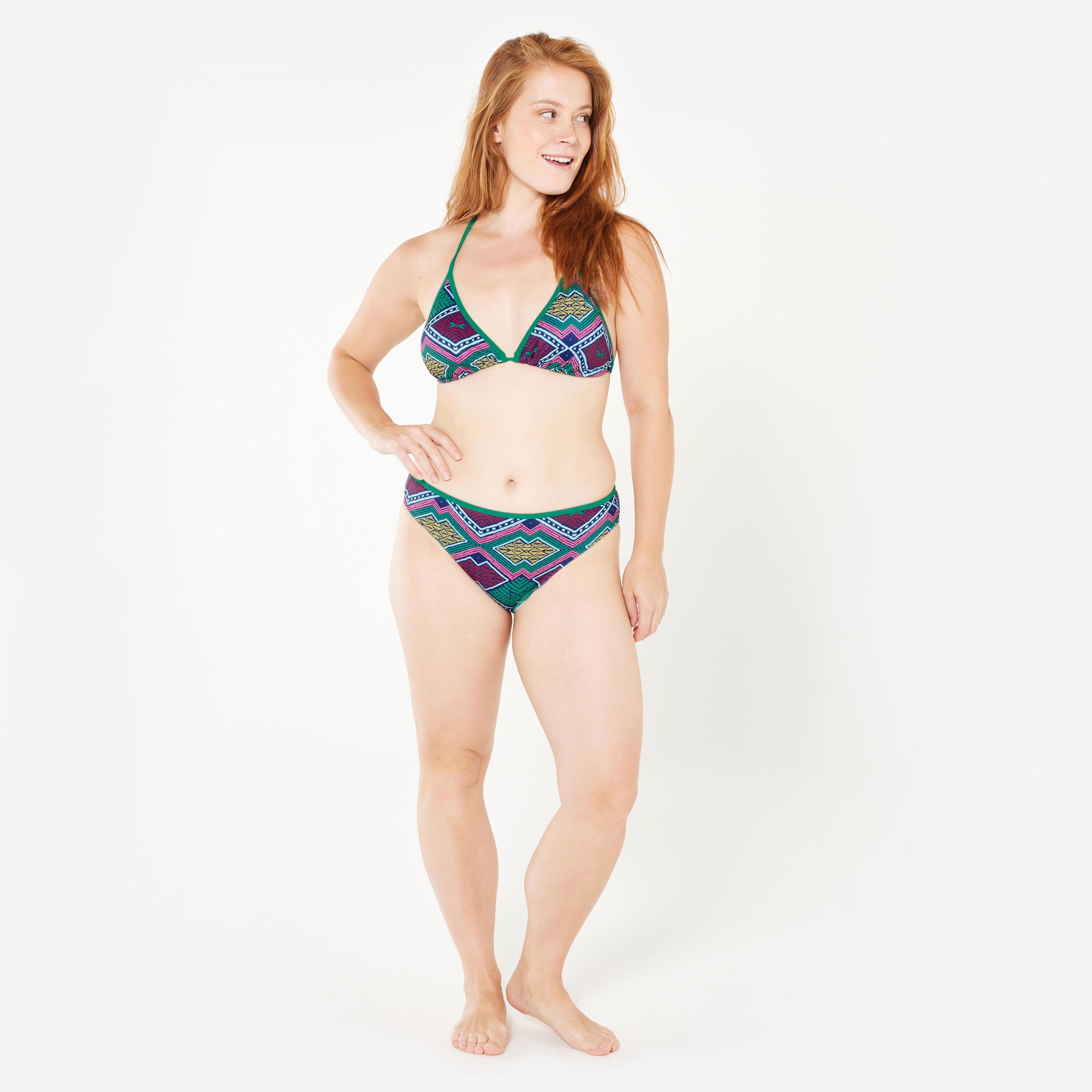 Bikinitop voor surfen dames triangel Mae sangria groen 2/7