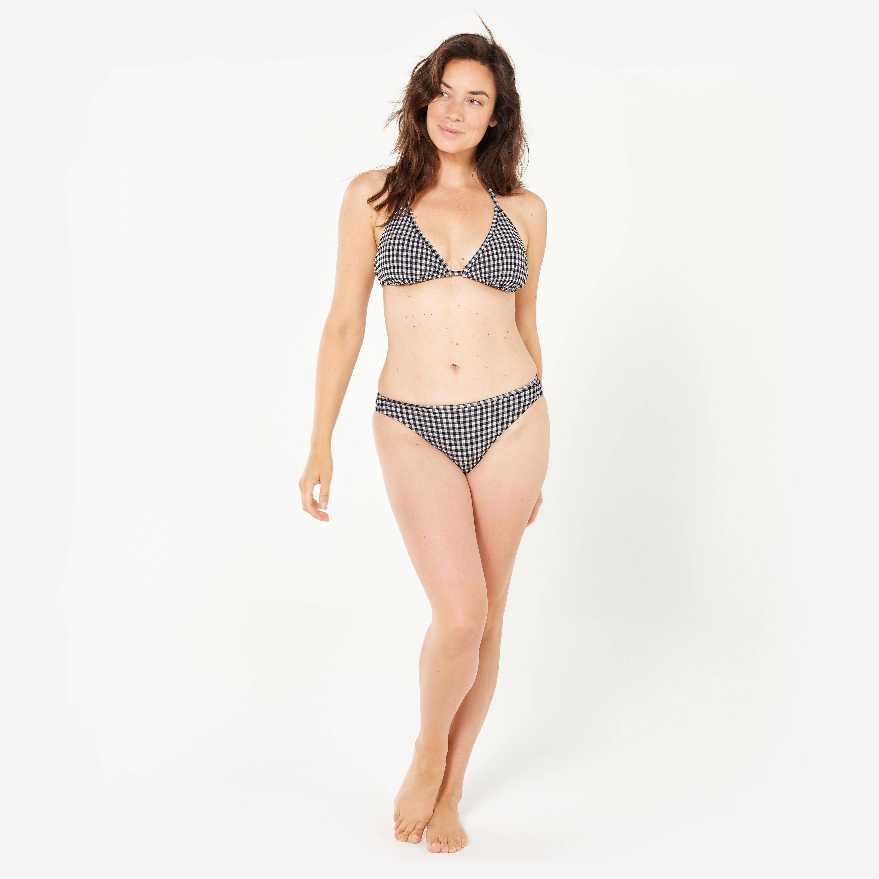 Women’s surfing textured classic bikini briefs - Nina vichy -  3