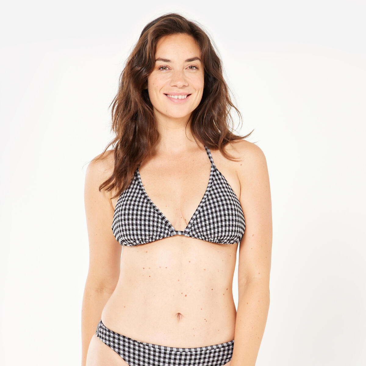 Haut de maillot surf triangle texturé Femme - Mae vichy