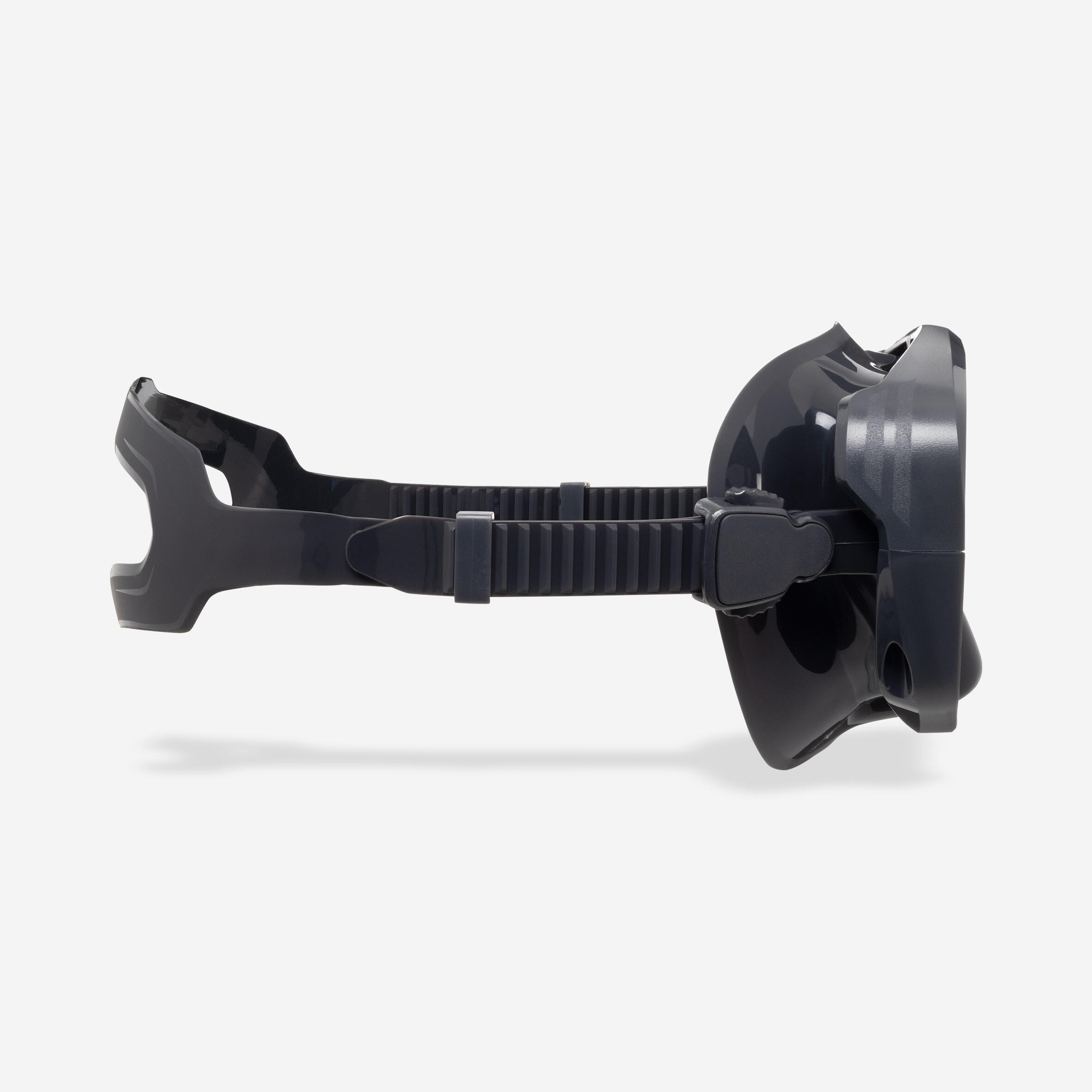 Anti-fog diving mask, 100 Mono silicone strap Black Grey