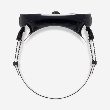 Anti-fog diving mask - 100 Mono silicone strap Black Grey