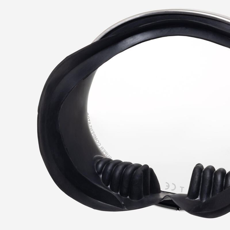 Masque plongée sous-marine et apnée hublot - Super Compensator jupe caoutchouc