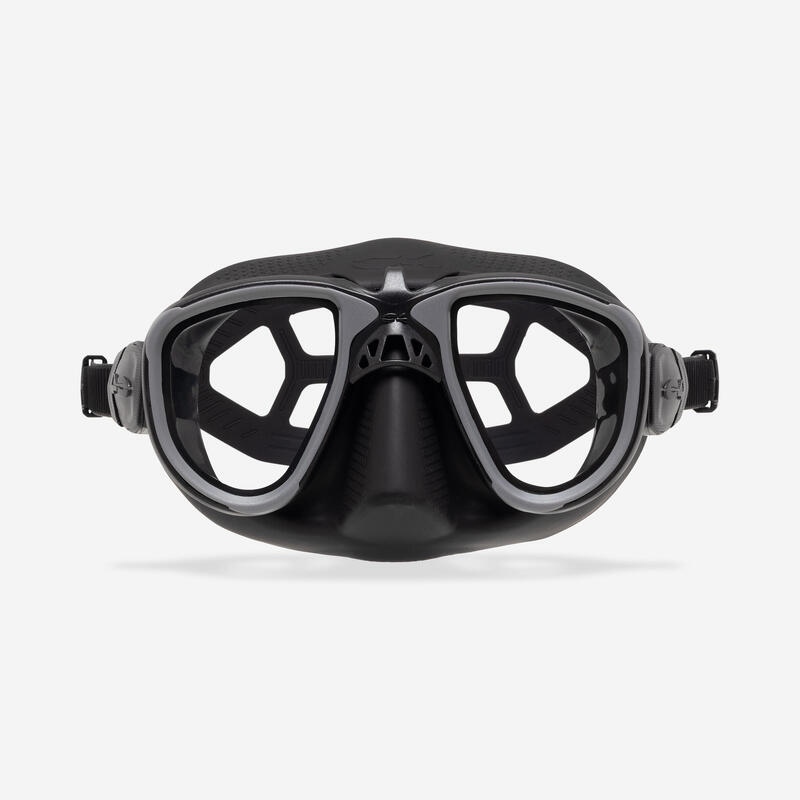 Mască activități sportive submarine, apnee și scufundări C4 Carbon marțian Negru