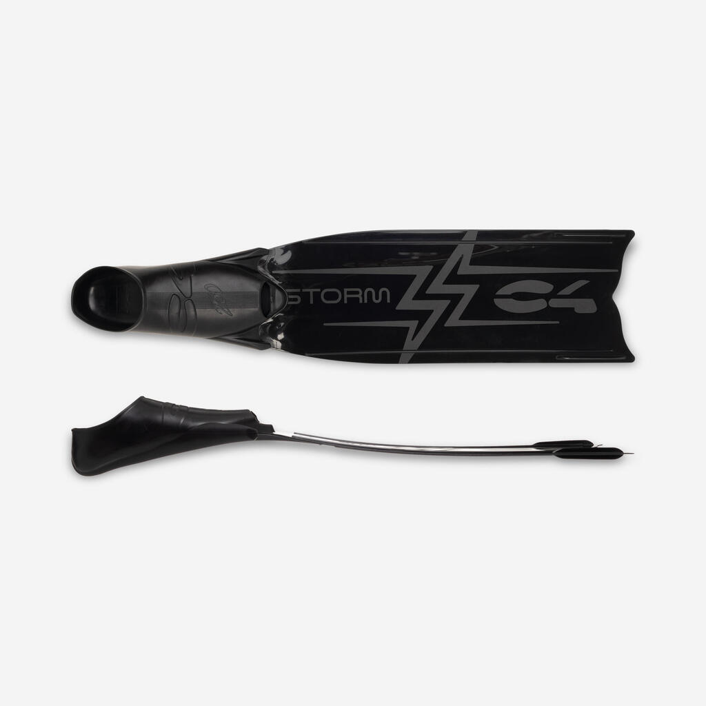Ahingupüügi- ja vabasukeldumislestad C4 Carbon Storm, mustad 