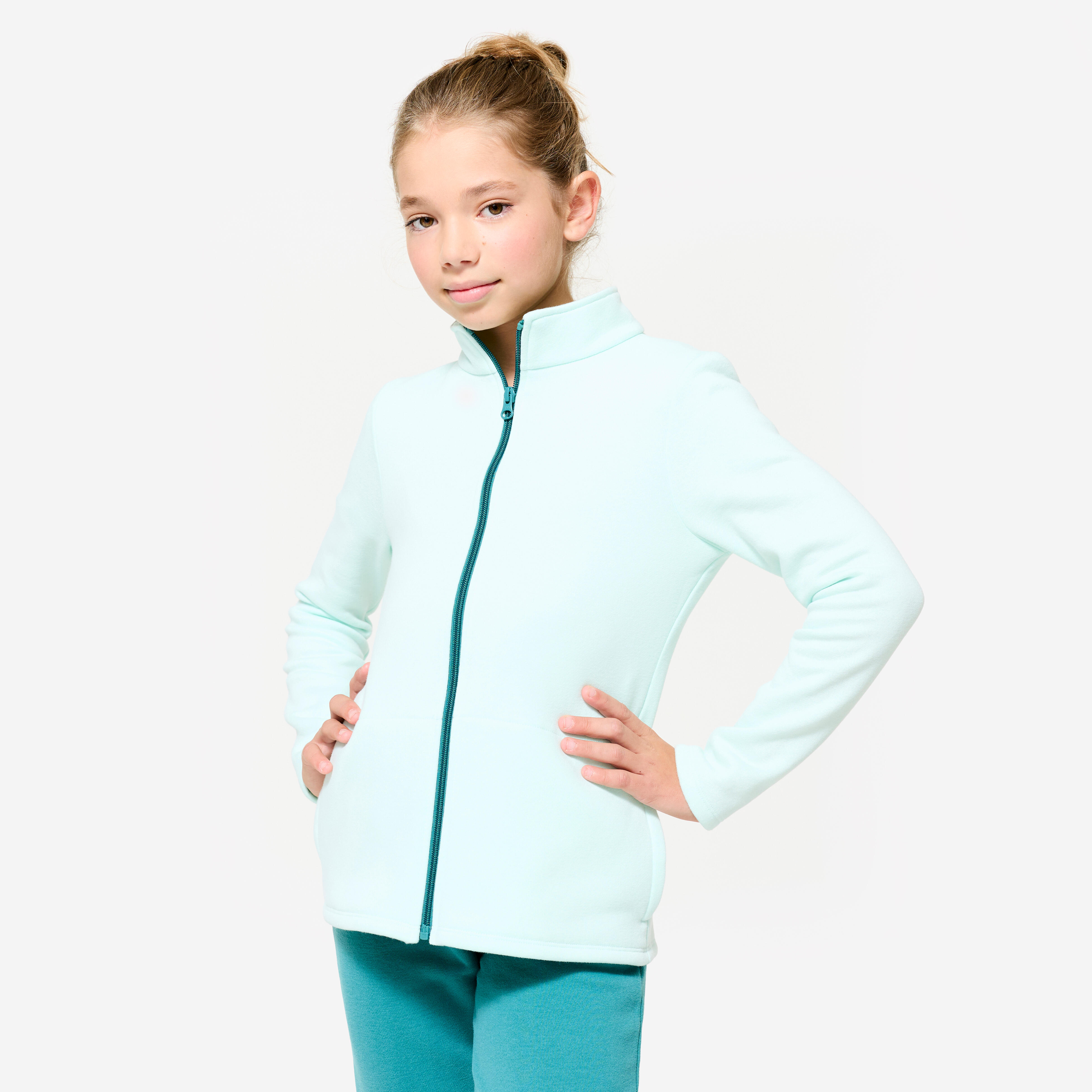 Sudadera completa de fitness para Niña Domyos 100 turquesa Decathlon
