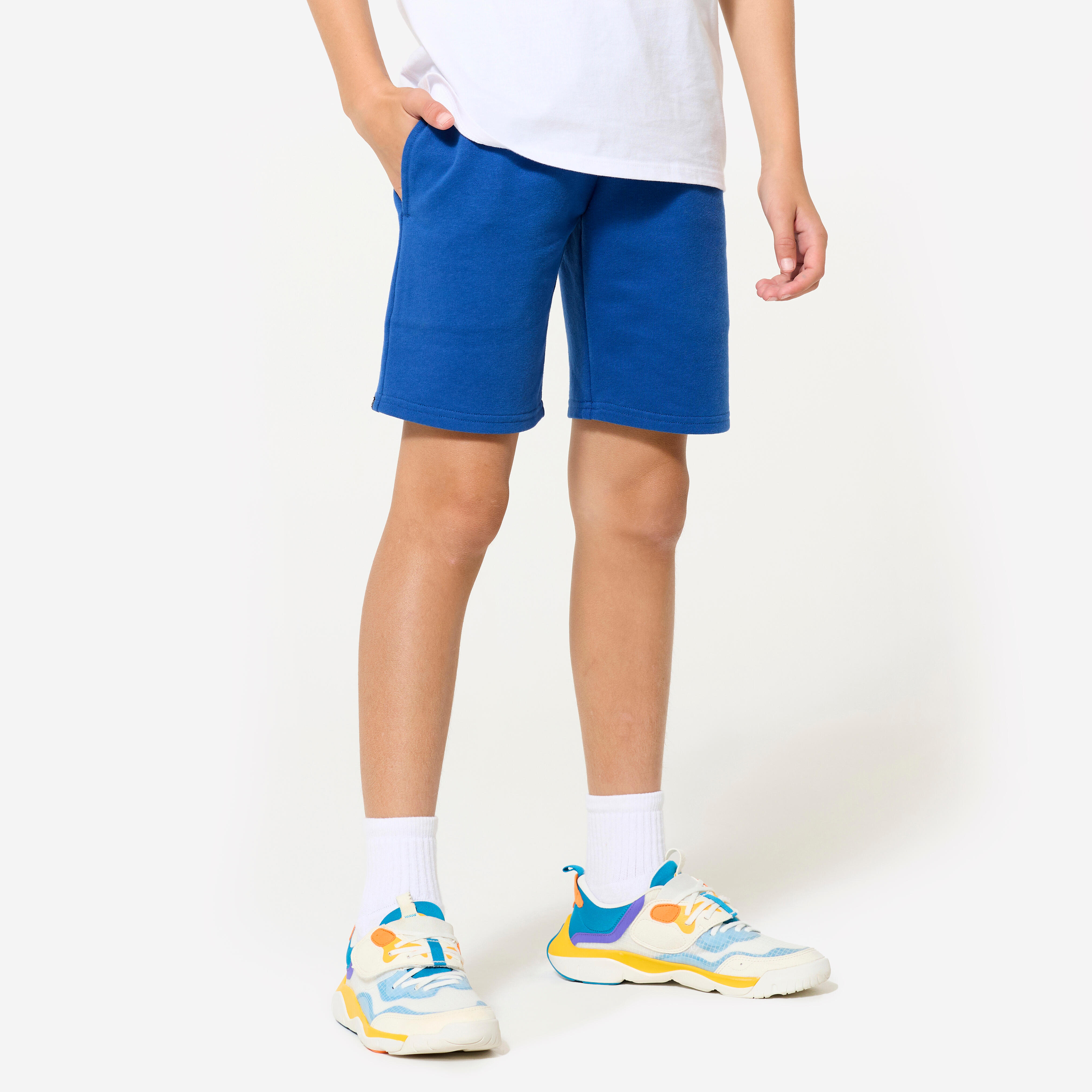 Pantalon scurt sport, din bumbac Albastru Copii