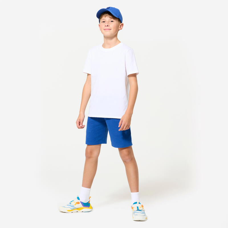 Short multisport coton enfant mixte, bleu
