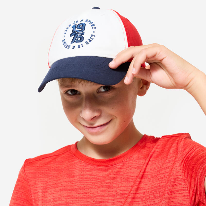 Casquette enfant respirante réglable mixte, bleu blanc rouge