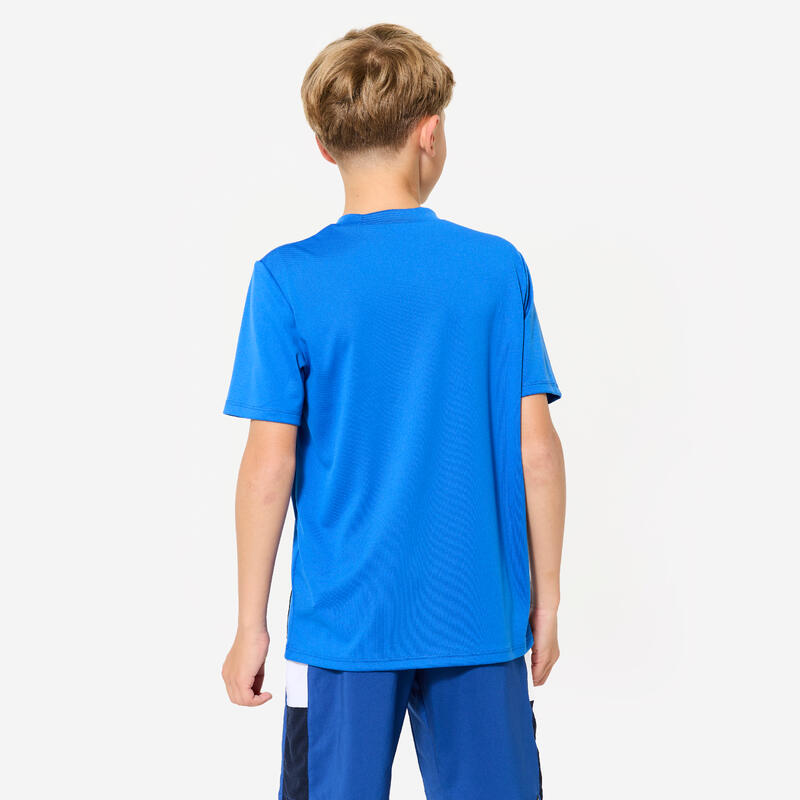 Ademend kindershirt blauw