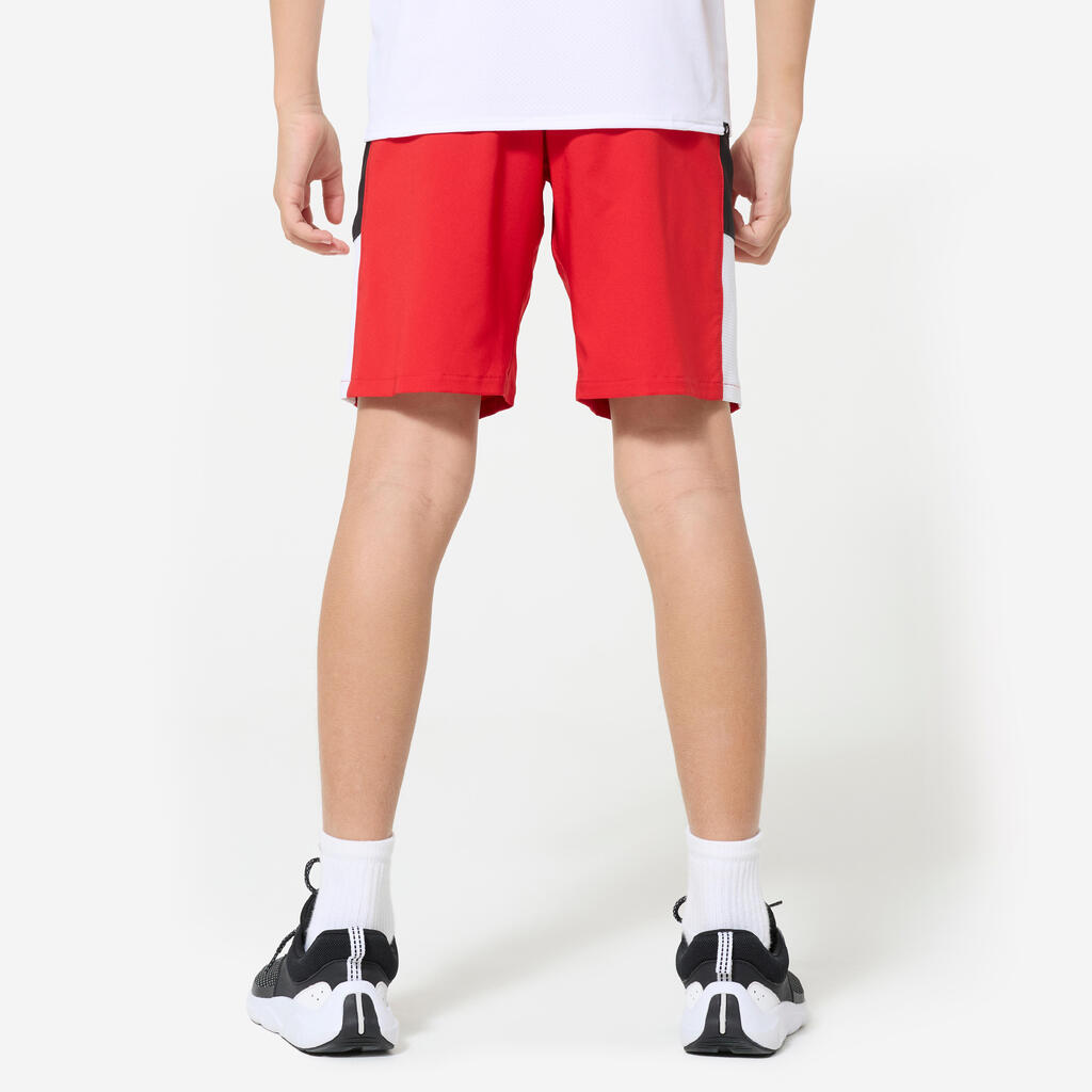 Shorts Sporthose Kinder atmungsaktiv - lila/neongrün 