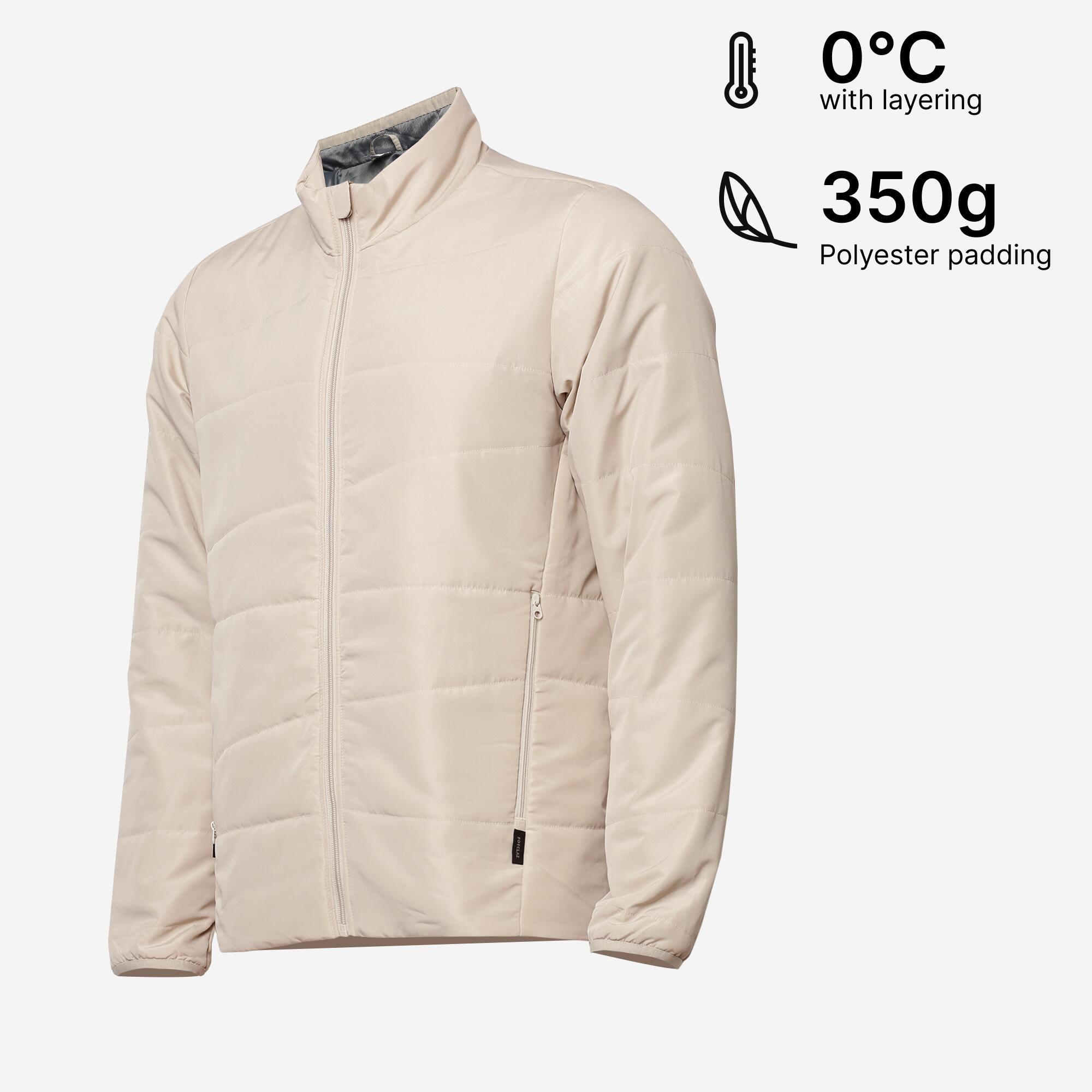 Men Puffer Jacket for Trekking - MT50 Beige