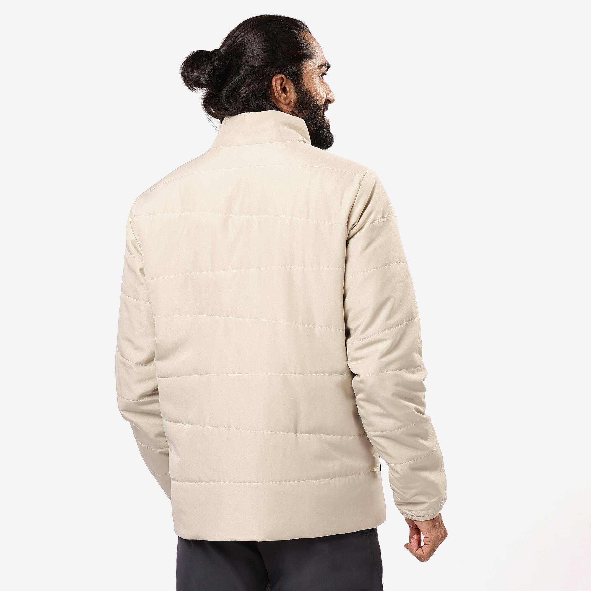 Men Puffer Jacket for Trekking - MT50 Beige -  4