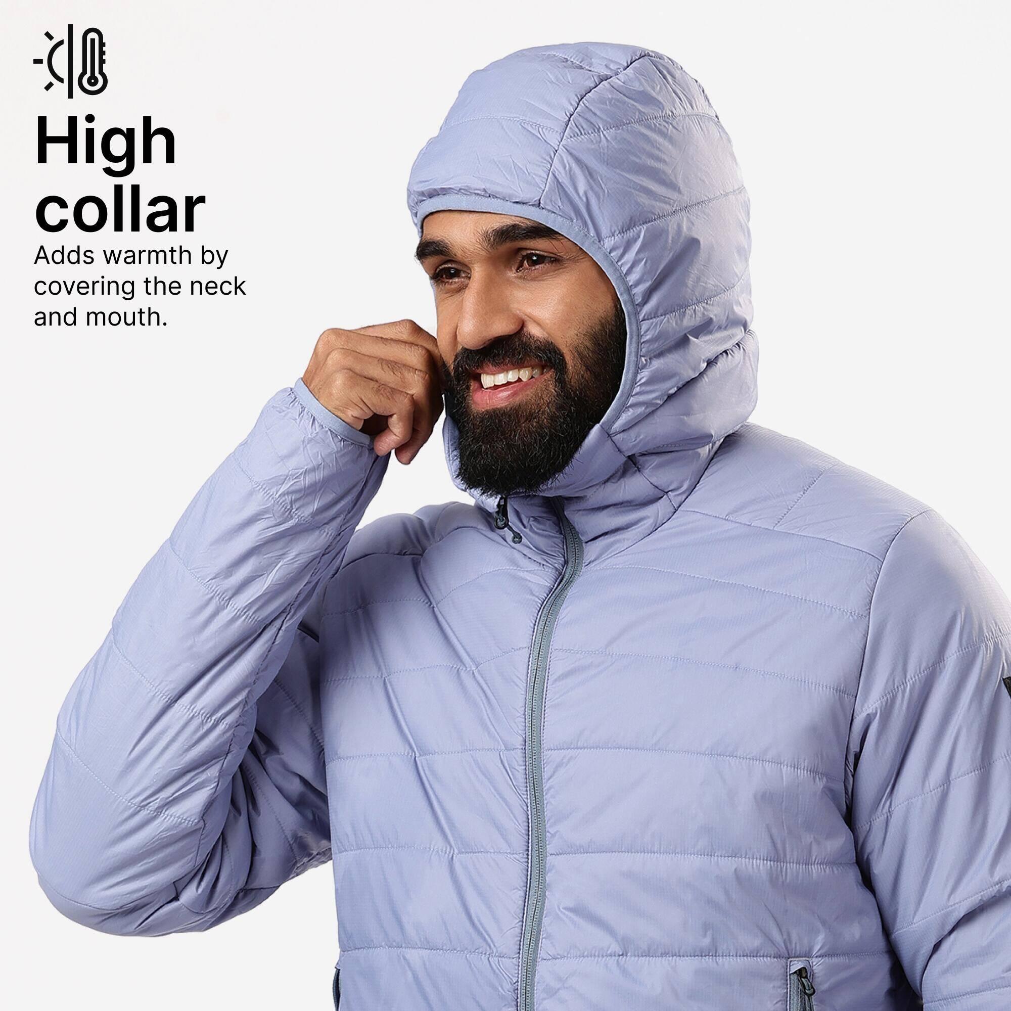 Men Packable Puffer Jacket for Trekking - MT100 -5°C Blue -  4