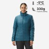 Women’s synthetic mountain trekking padded jacket - MT100 -5°C - Blue