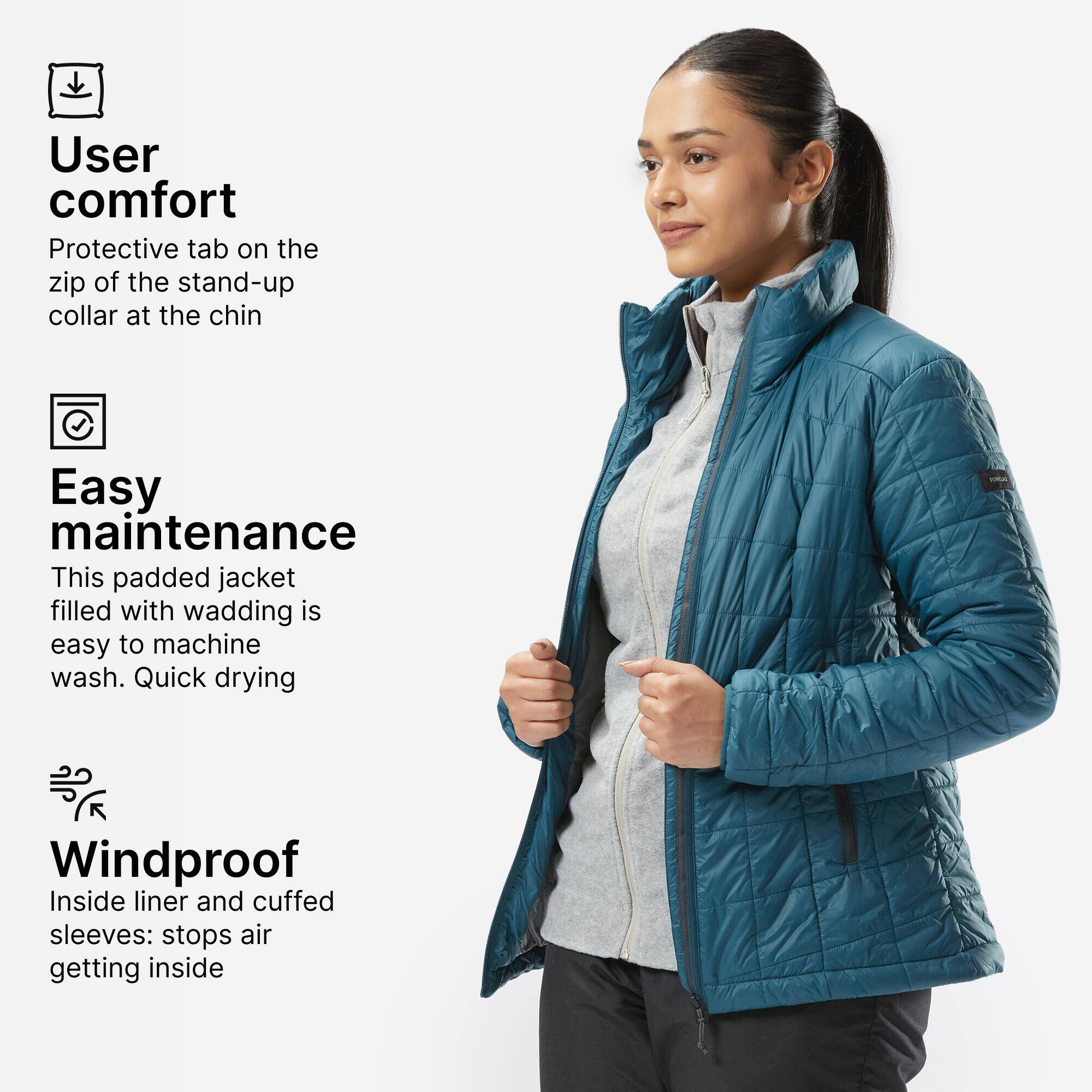 Women’s synthetic mountain trekking padded jacket - MT100 -5°C - Blue -  3