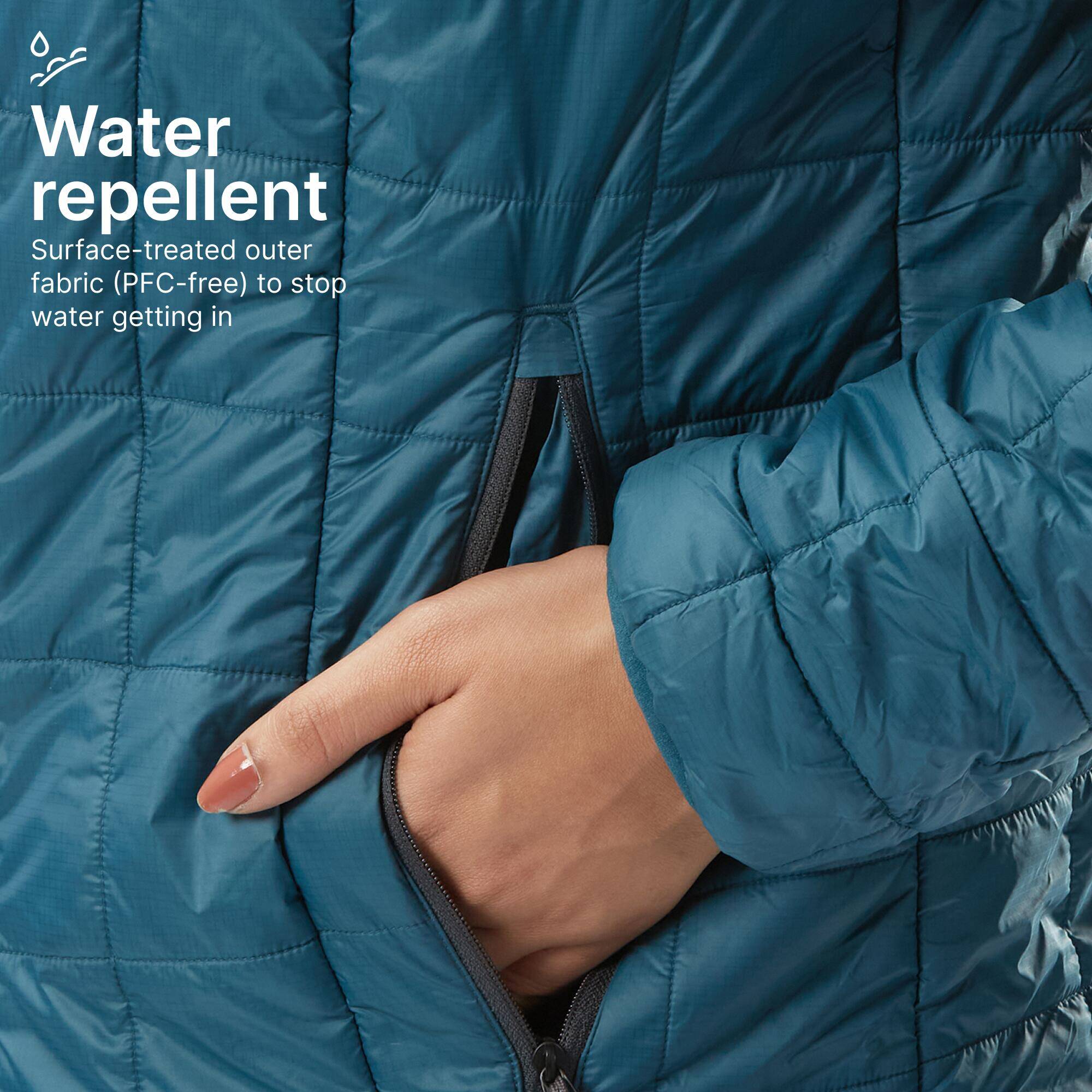 Women’s synthetic mountain trekking padded jacket - MT100 -5°C - Blue -  4