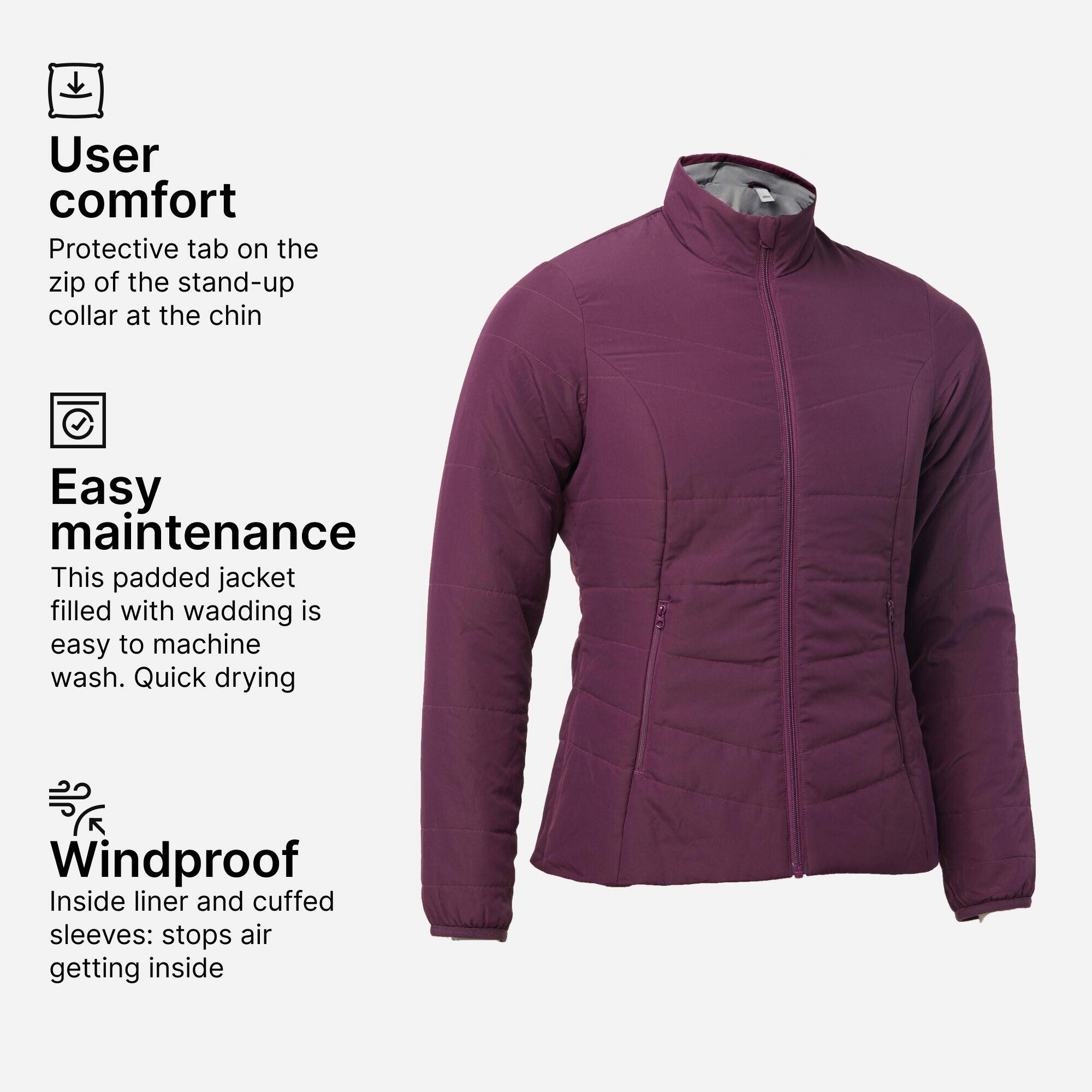 Women Puffer Jacket for Trekking - MT50 Purple -  3
