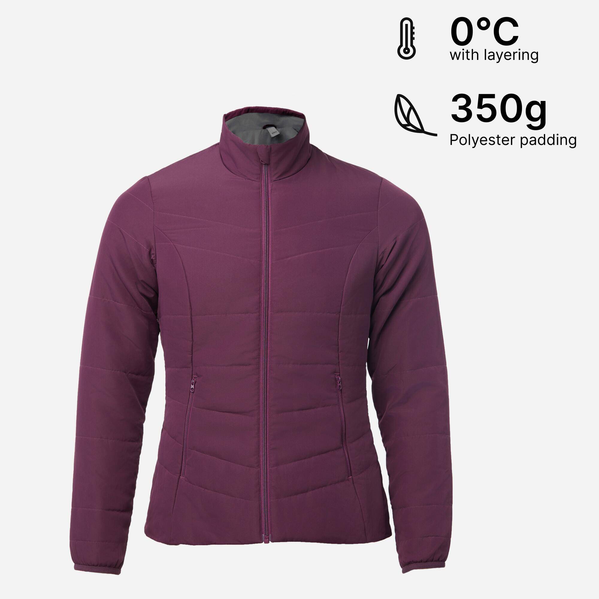Women Puffer Jacket for Trekking - MT50 Purple -  1