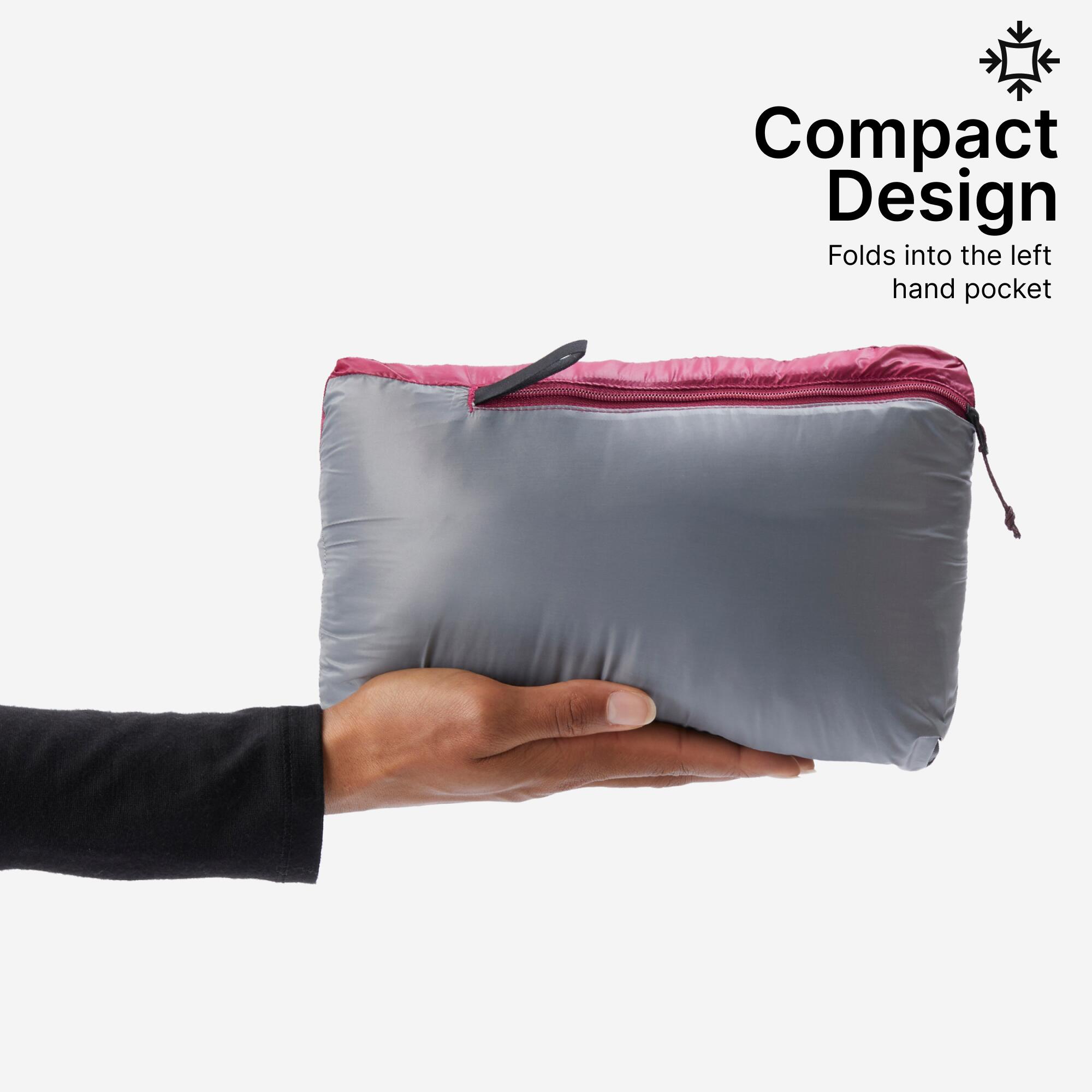 Women Warm Puffer Jacket with hood for mountain trekking- MT100 - 5°C - Purple