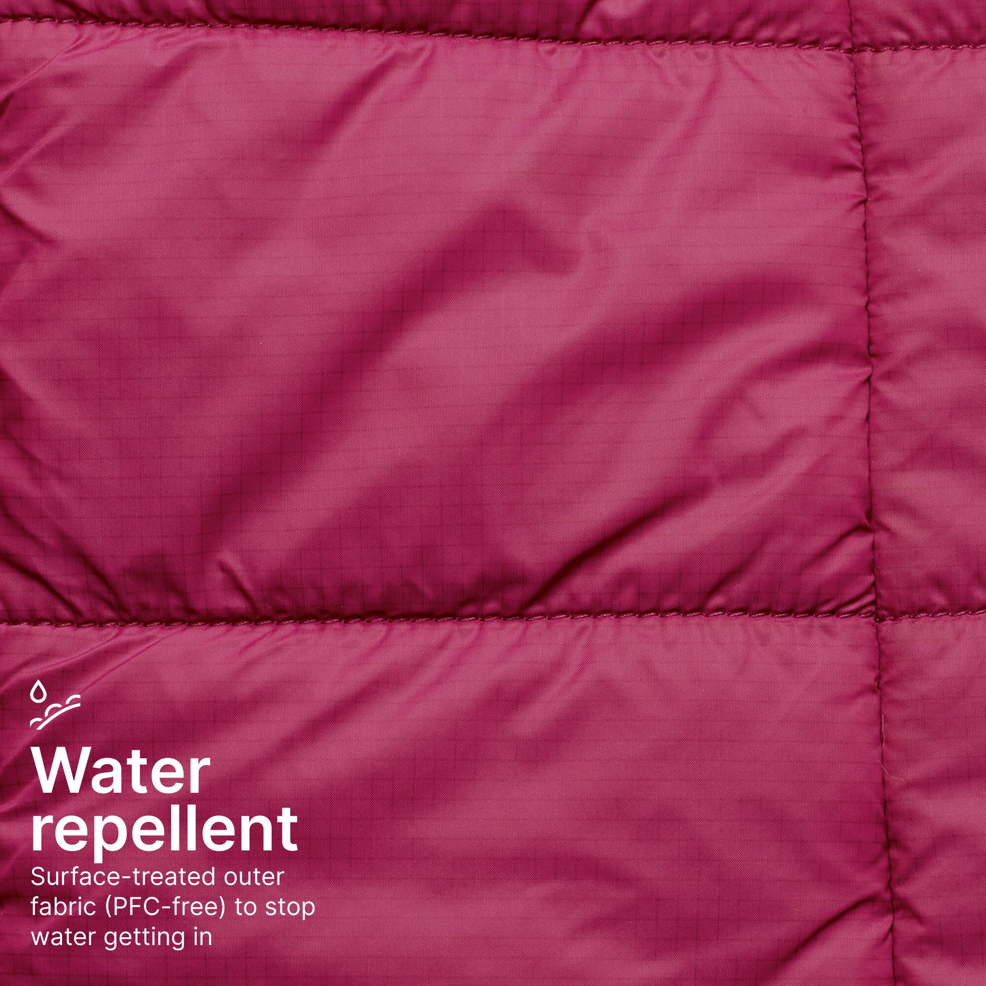 Women Warm Puffer Jacket with hood for mountain trekking- MT100 - 5°C - Purple