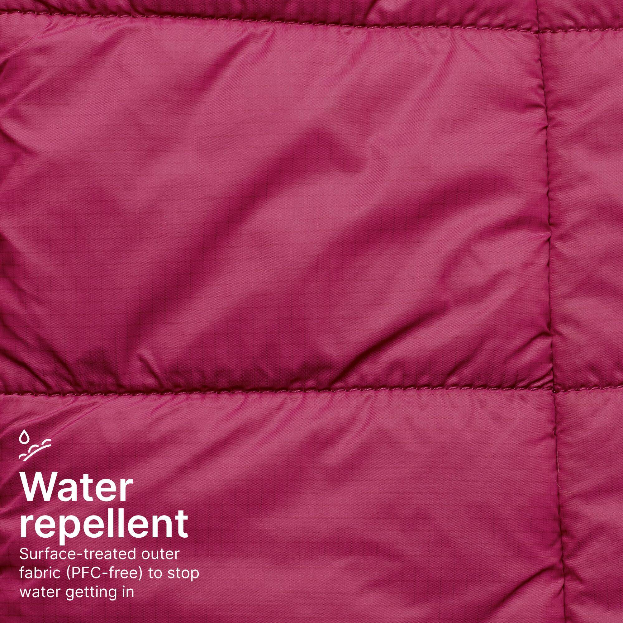 Women Warm Puffer Jacket with hood for mountain trekking- MT100 - 5°C - Purple -  4