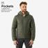 Men Packable Puffer Jacket for Trekking - MT100 -5°C Khaki