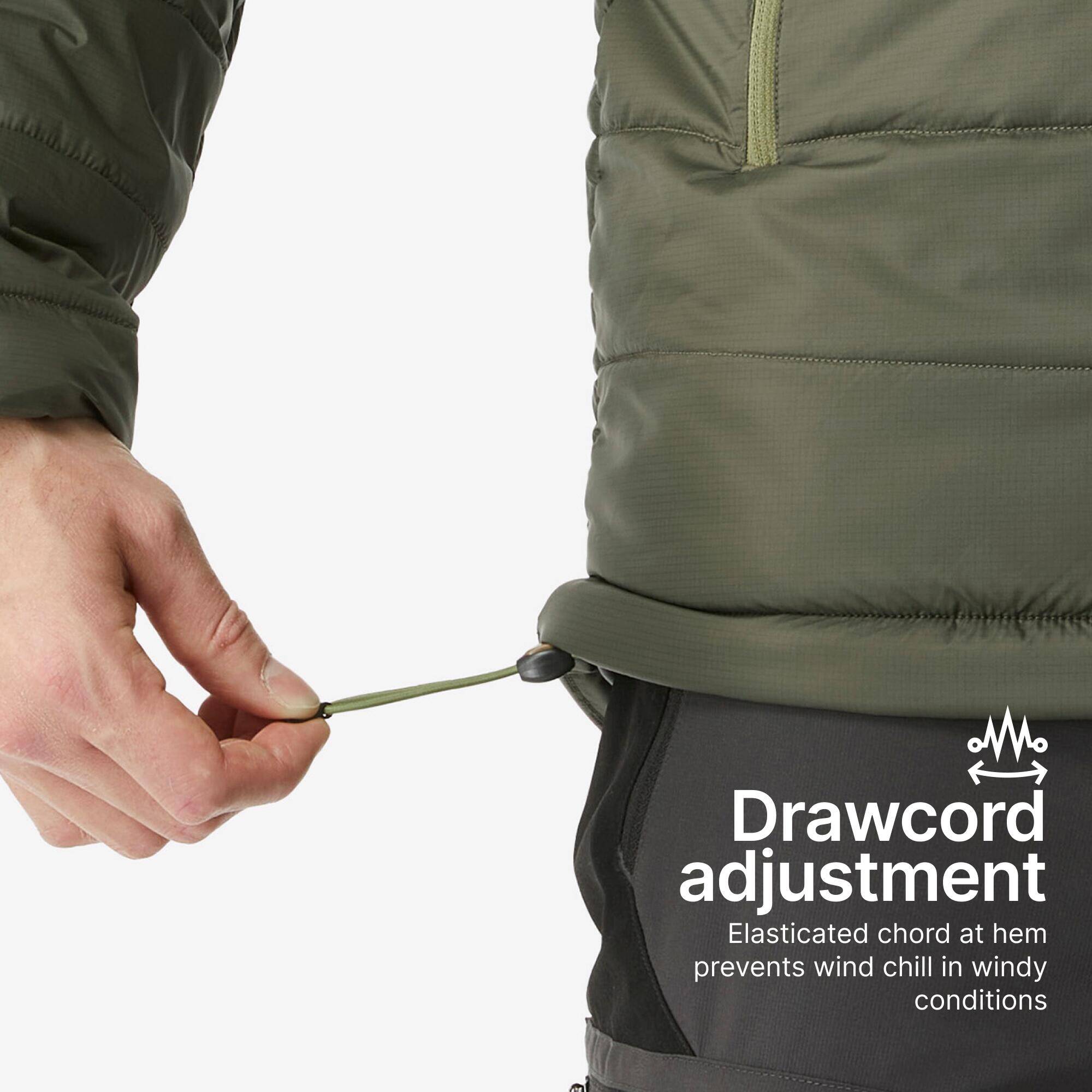 Men Packable Puffer Jacket for Trekking - MT100 -5°C Khaki -  3