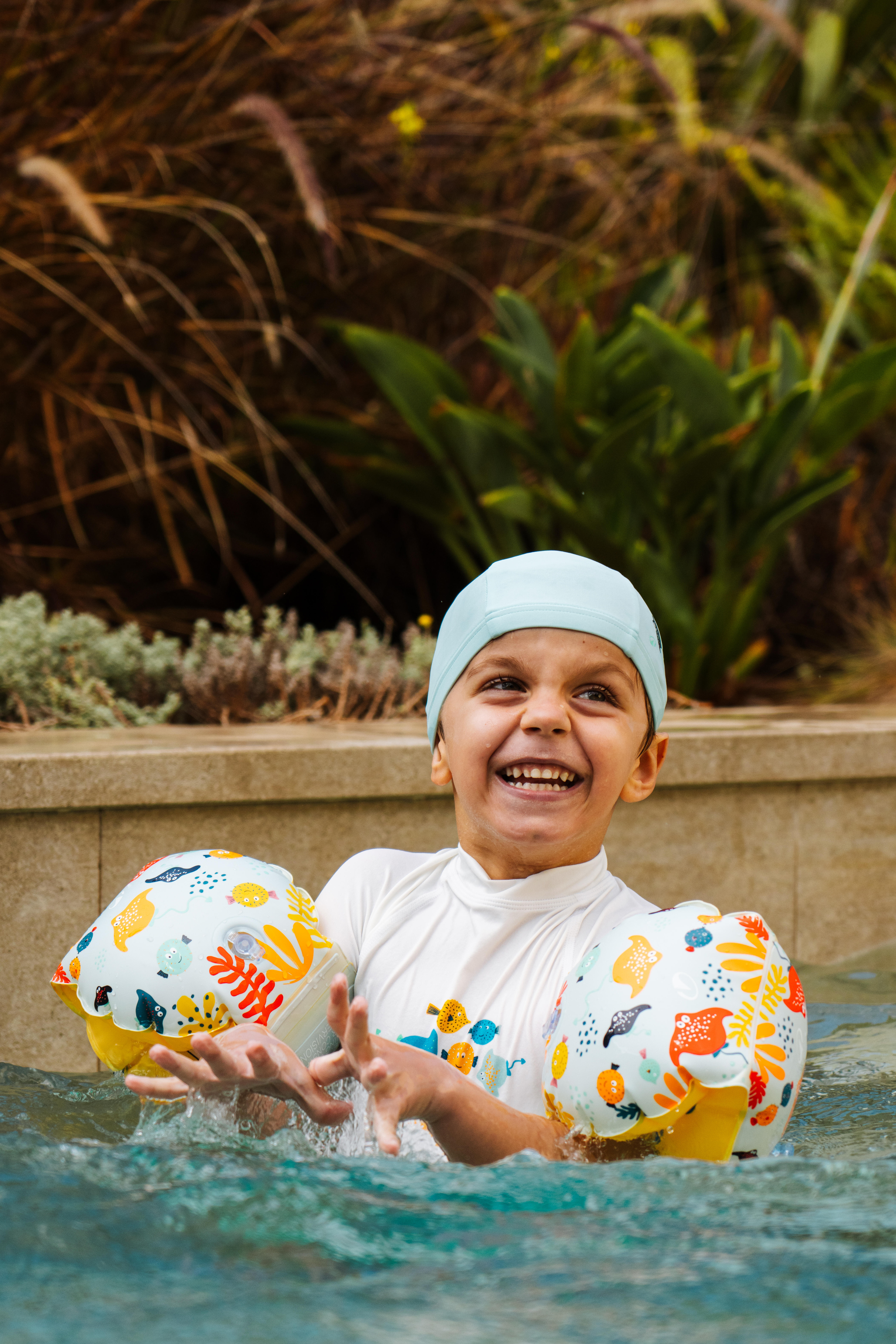 Babeis' Fabric Swim Cap - Manta Mint - NABAIJI