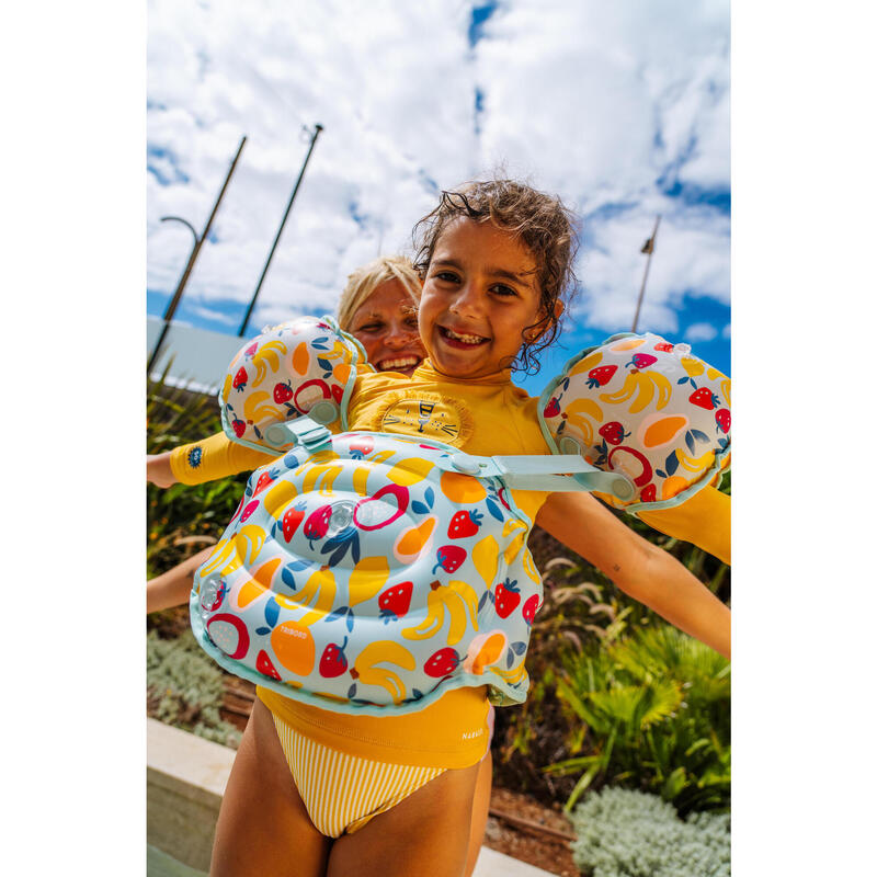 Brassards ceinture évolutifs de piscine Enfant 15-30kg - Tiswim allnuts bleu
