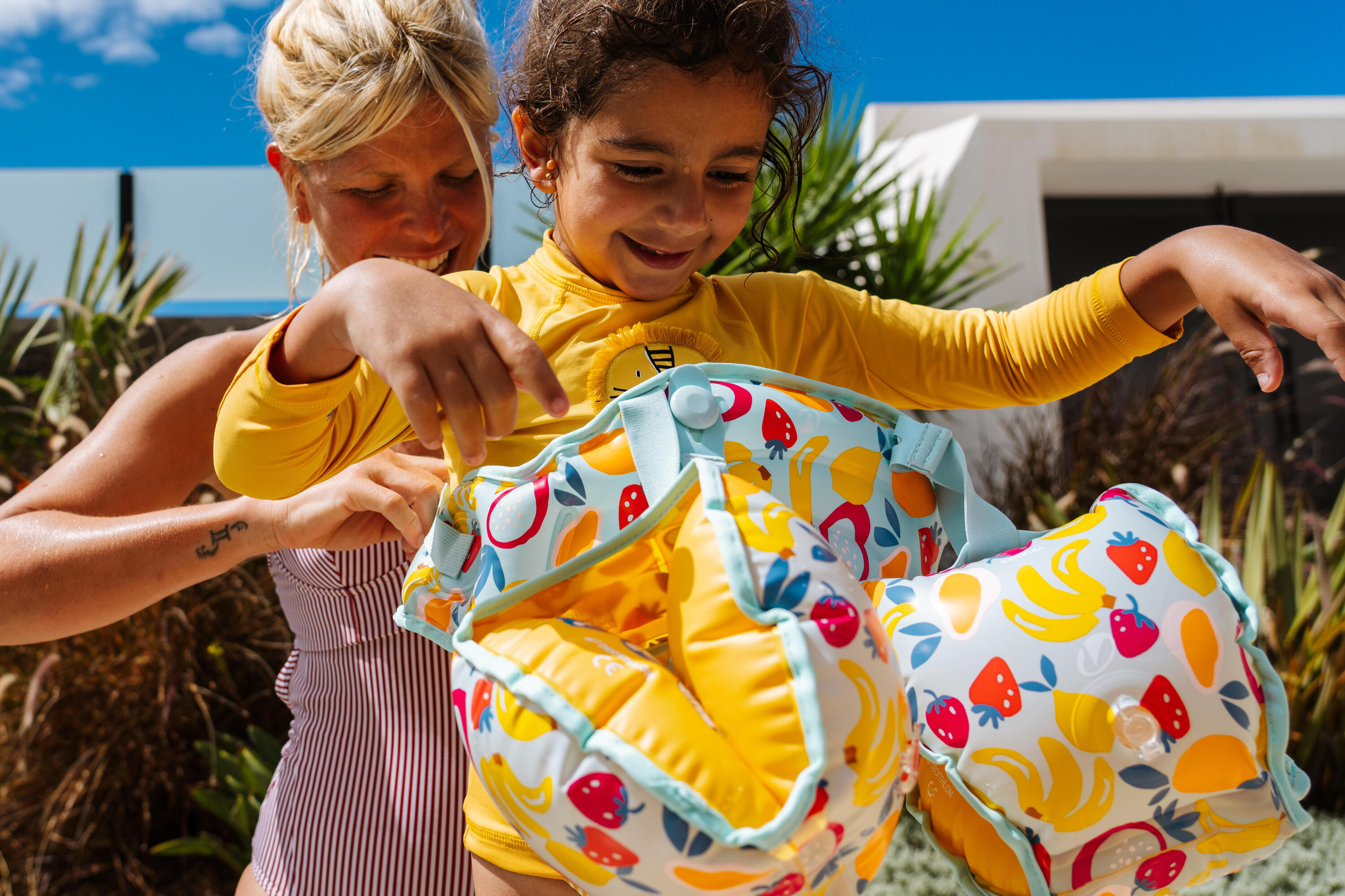 Kids' Progressive Pool Armbands-Waistband, Tiswim Fruits Age 2-6 10/12