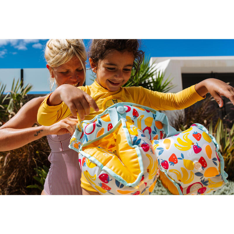Brassards ceinture évolutifs de piscine Enfant 15-30kg - Tiswim allnuts bleu