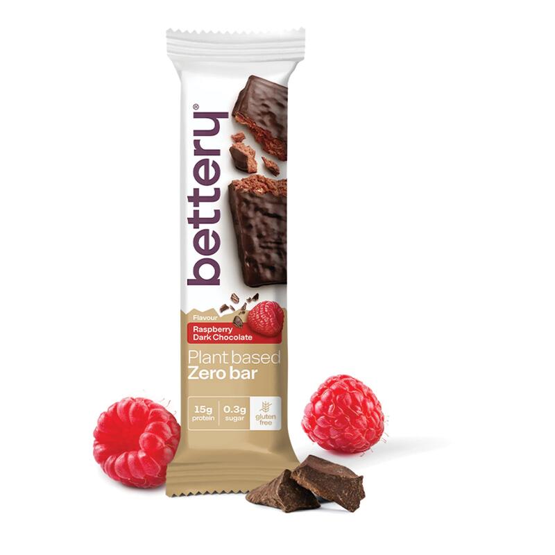 Barra Proteína Vegetal Bettery Zero Bar Framboesa & Chocolate Negro 55g      1,90€  BETTERY Barra Proteína Vegetal Bettery Zero Bar Framboesa & Chocolate Negro 55g  (4)Artigo não disponível.   