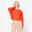 Sweat de fitness crop femme, orange