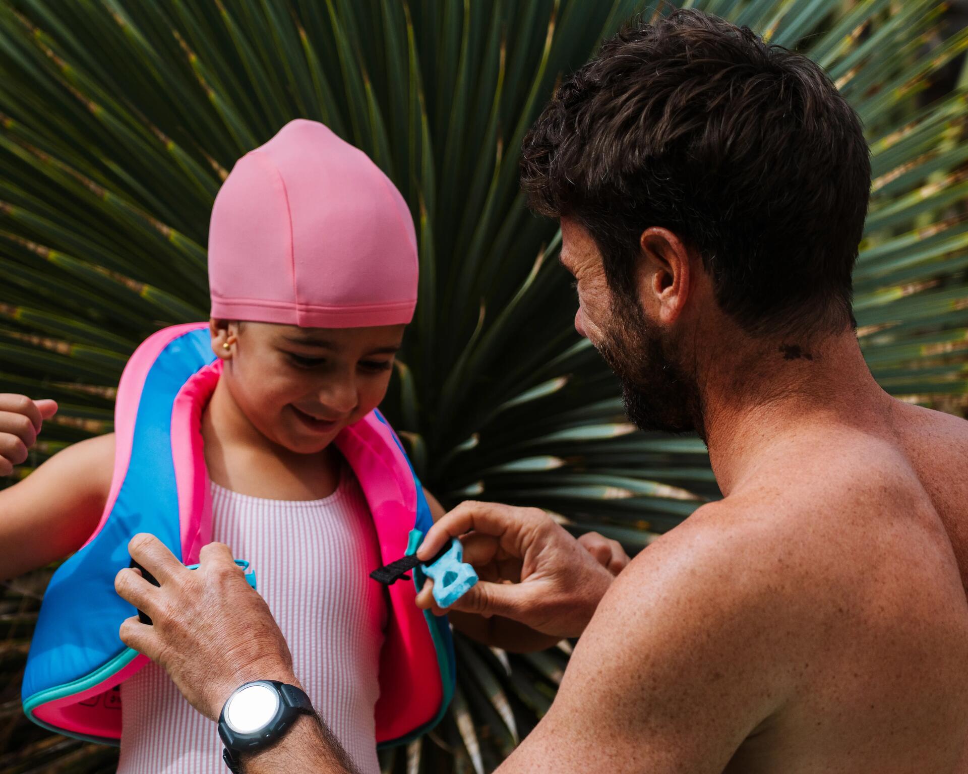 Schwimmweste + Badejacke 15-25 kg Blau-Pink