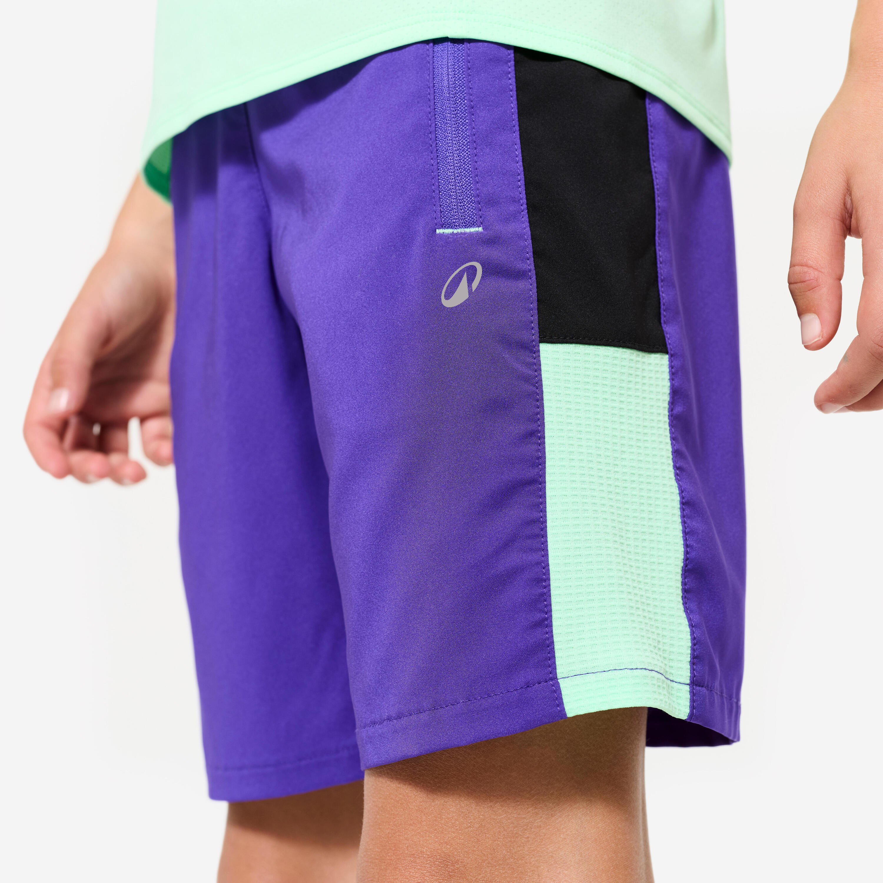 Calções Respiráveis de Desporto Criança Violeta/Preto/Verde Néon 5/12