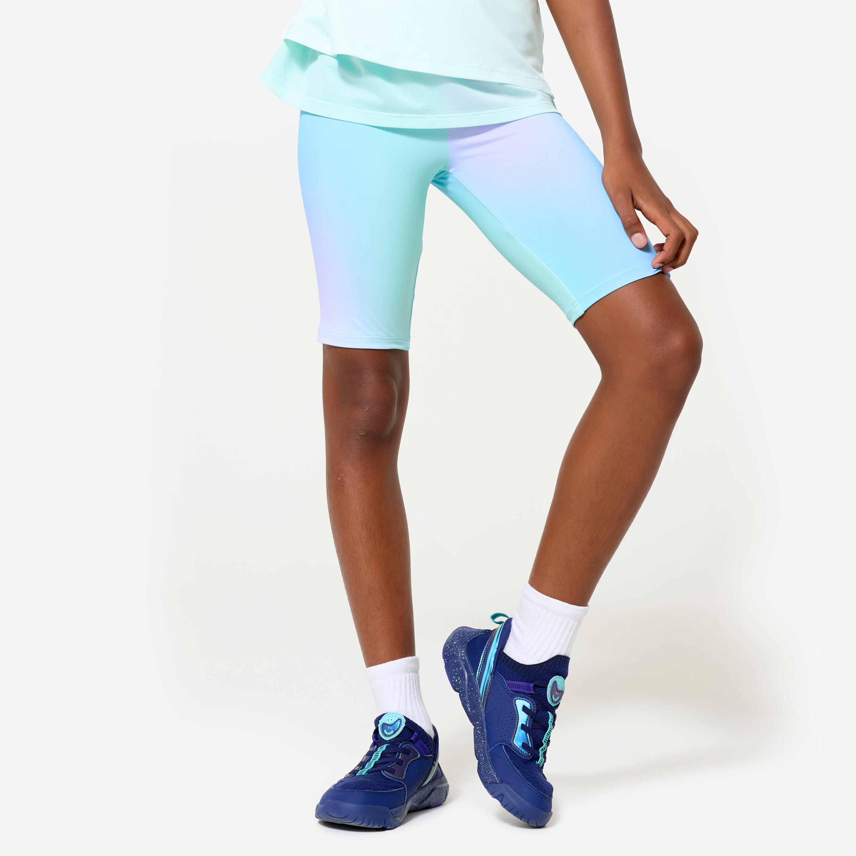 DECATHLON Mallas Ciclistas Múltiples Deportes Niña Estampado Boreal Transpirables