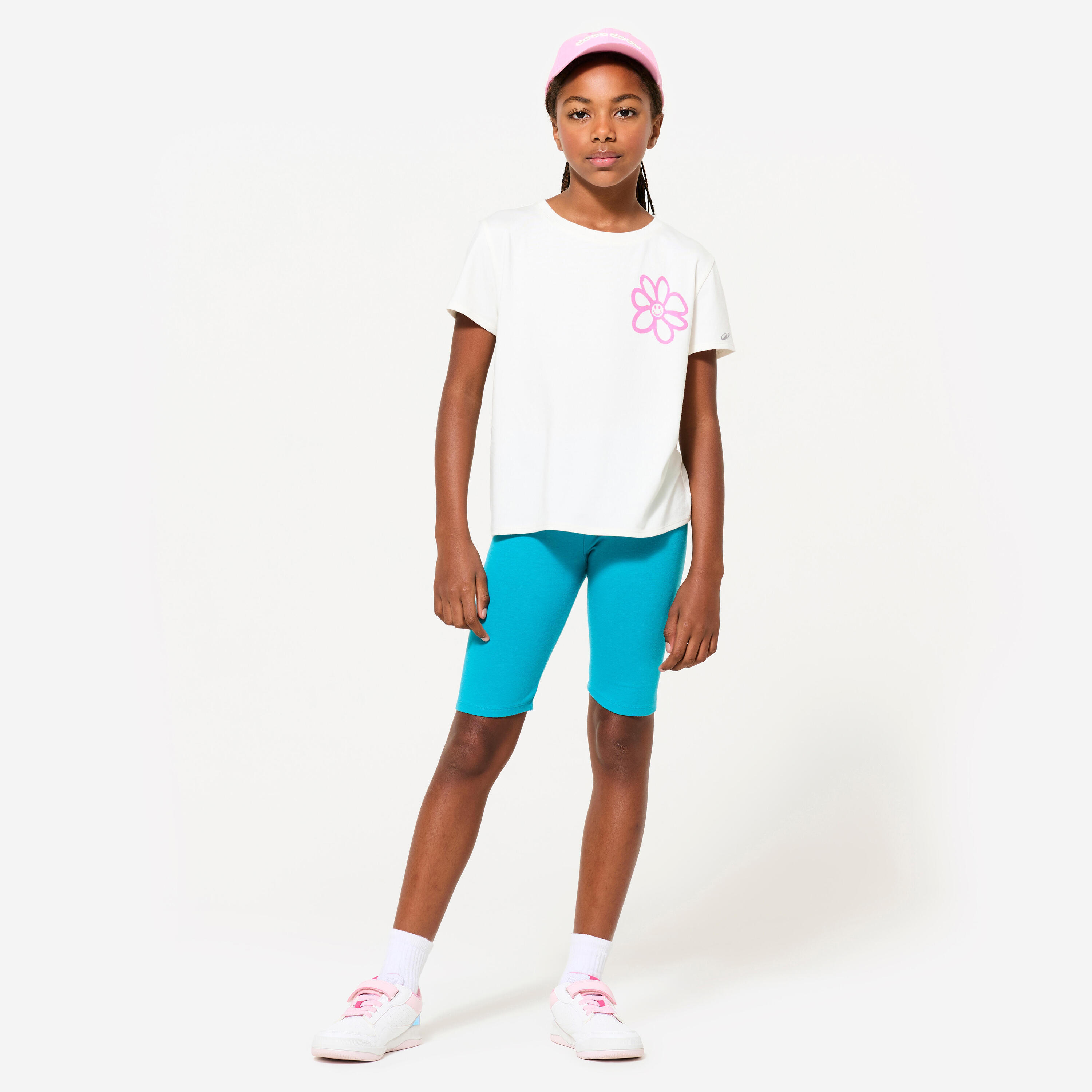 T-shirt de sport en coton fille avec imprimé – 500 2/9