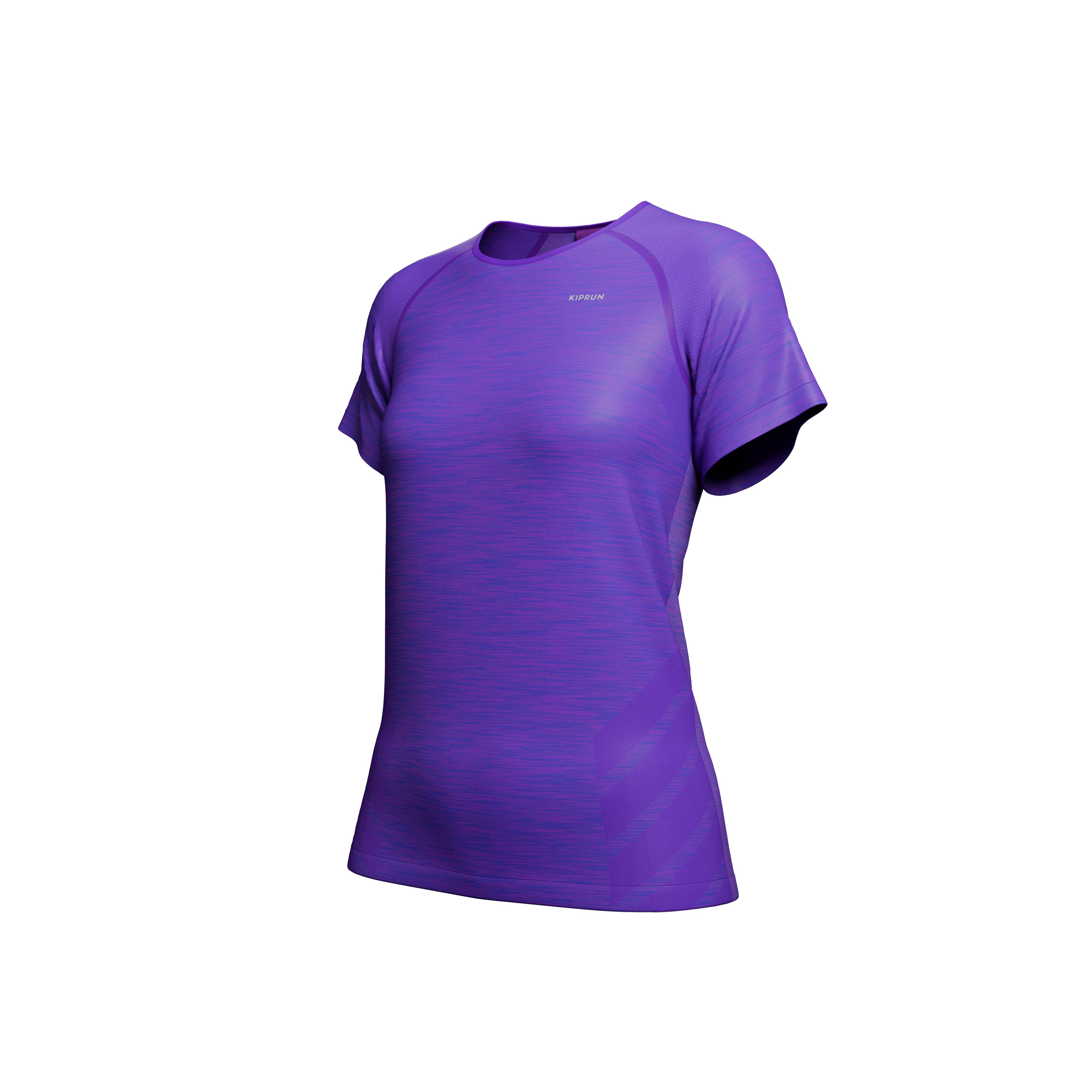 Women's Seamless Running &Trail Running T-Shirt - Run 500 Comfort Purple - KIPRUN