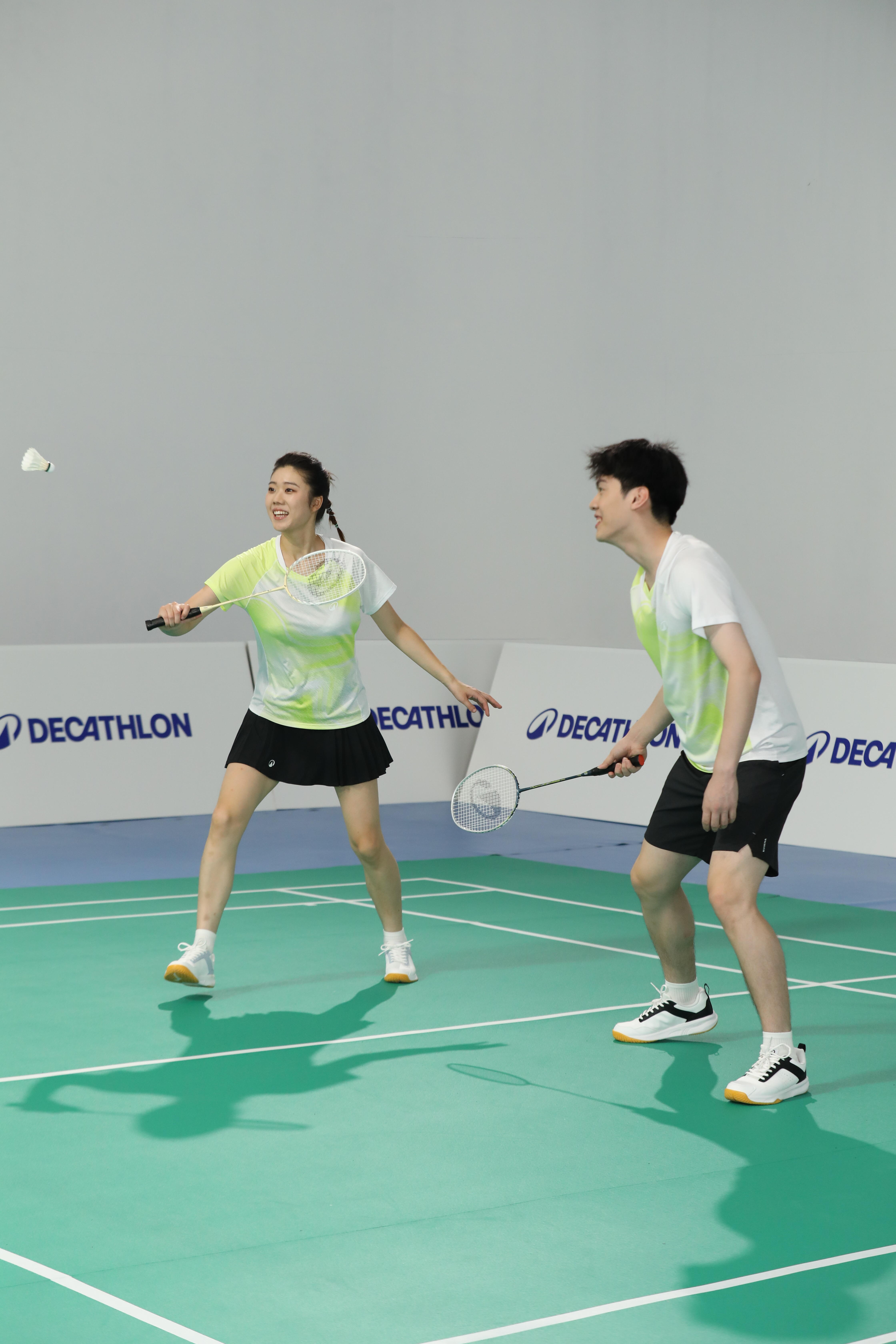 Badminton 2-Racket Set - Sensation 190 Green Beige - PERFLY
