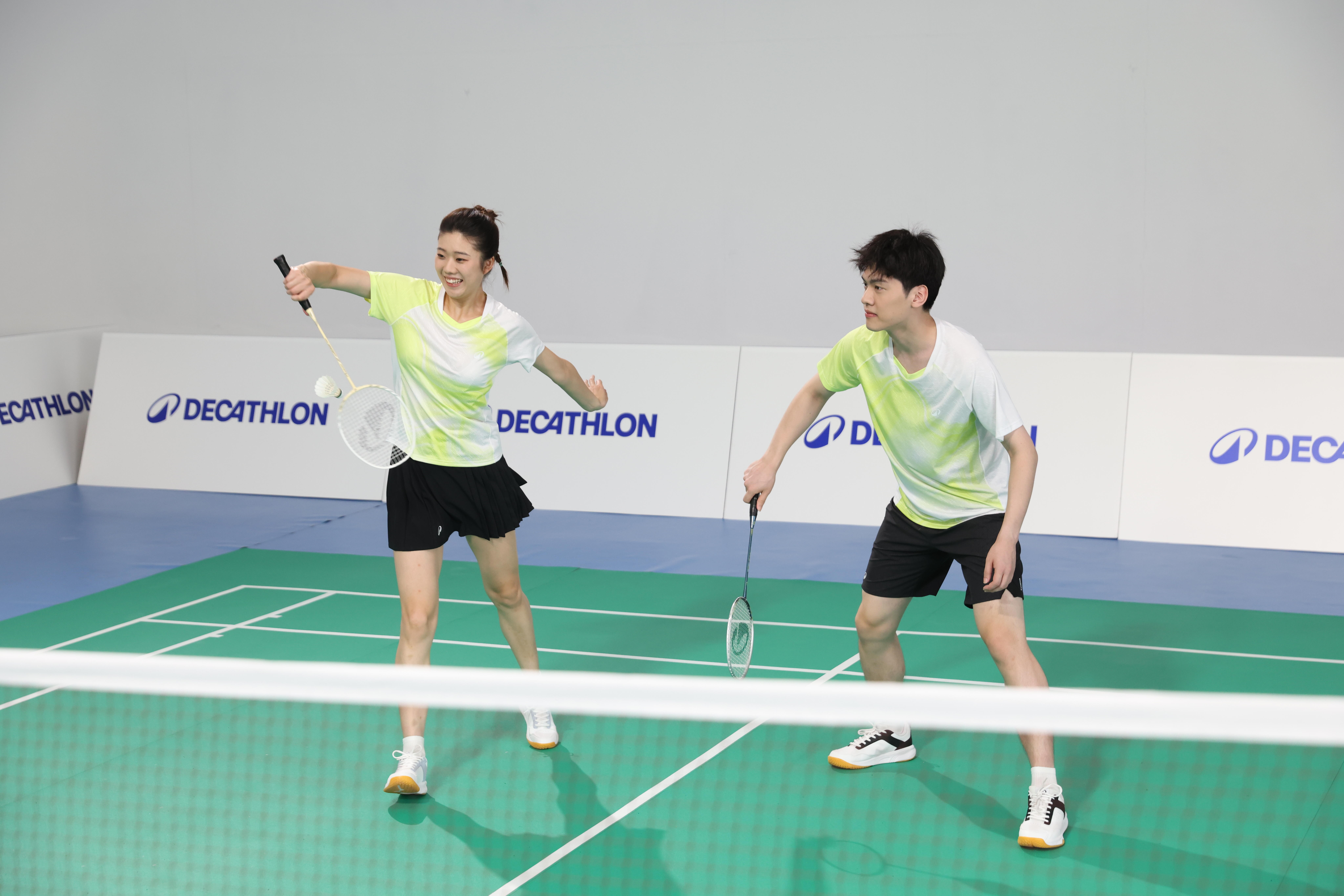 Badminton 2-Racket Set - Sensation 190 Green Beige - PERFLY