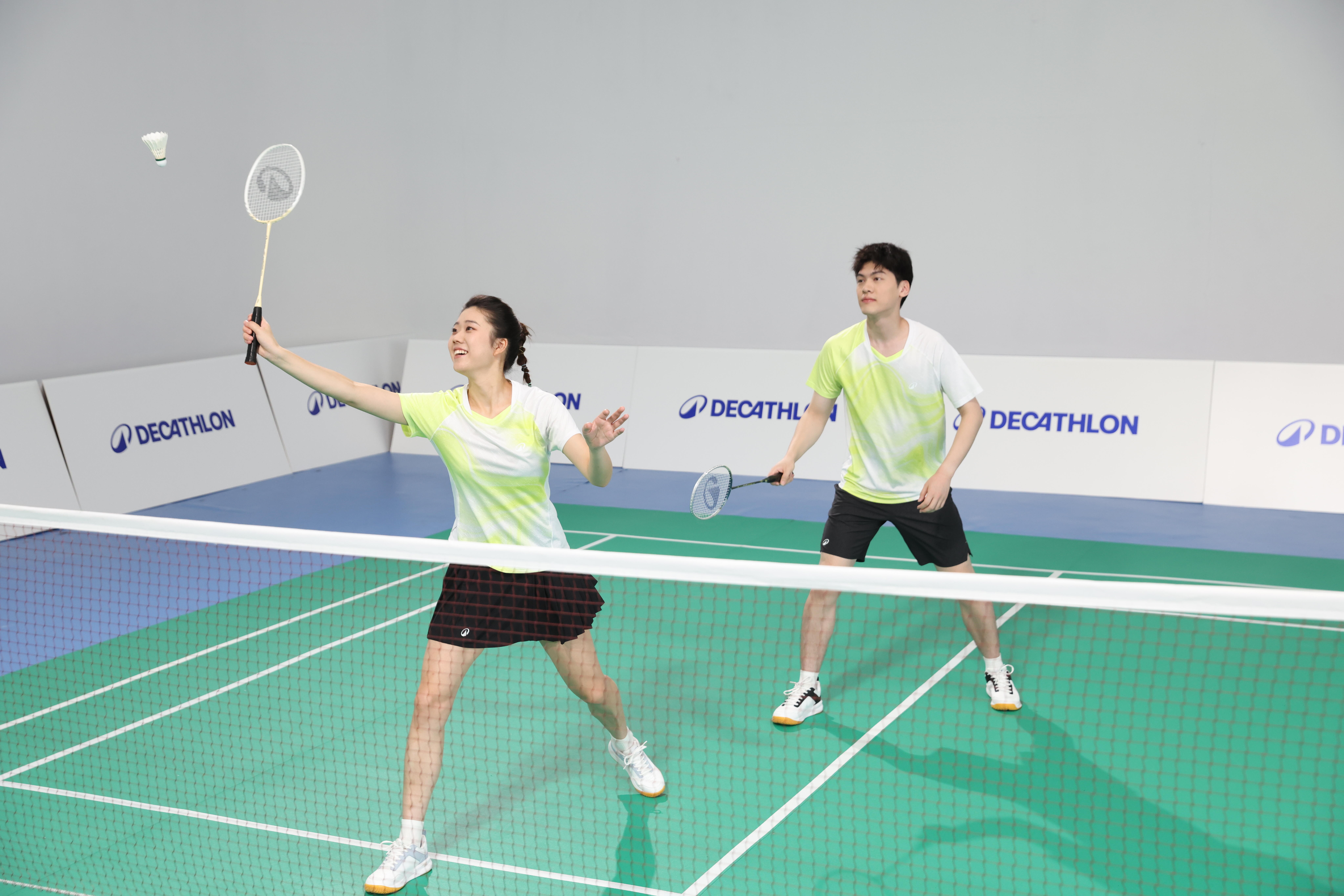 Badminton 2-Racket Set - Sensation 190 Green Beige - PERFLY